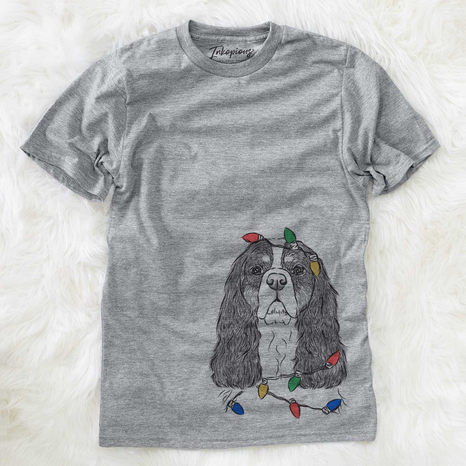 Christmas Lights Sebastian the Cavalier King Charles Spaniel - Unisex Crewneck