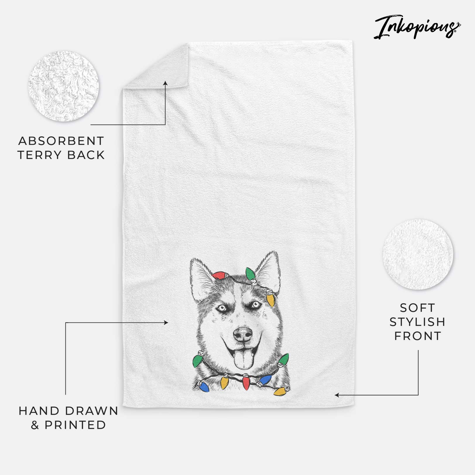 Sesi the Siberian Husky Hand Towel