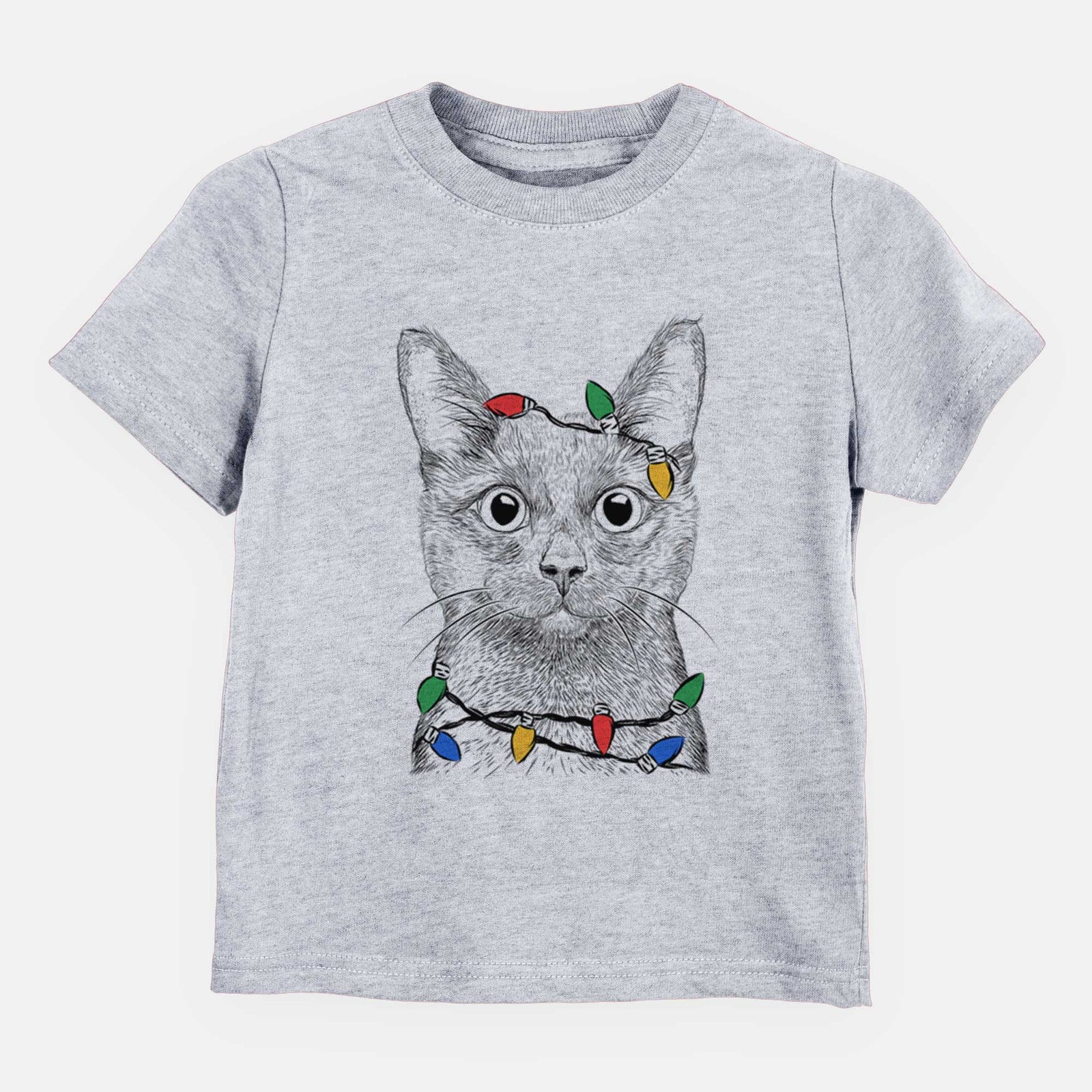 Christmas Lights Shadow the Black Cat - Kids/Youth/Toddler Shirt