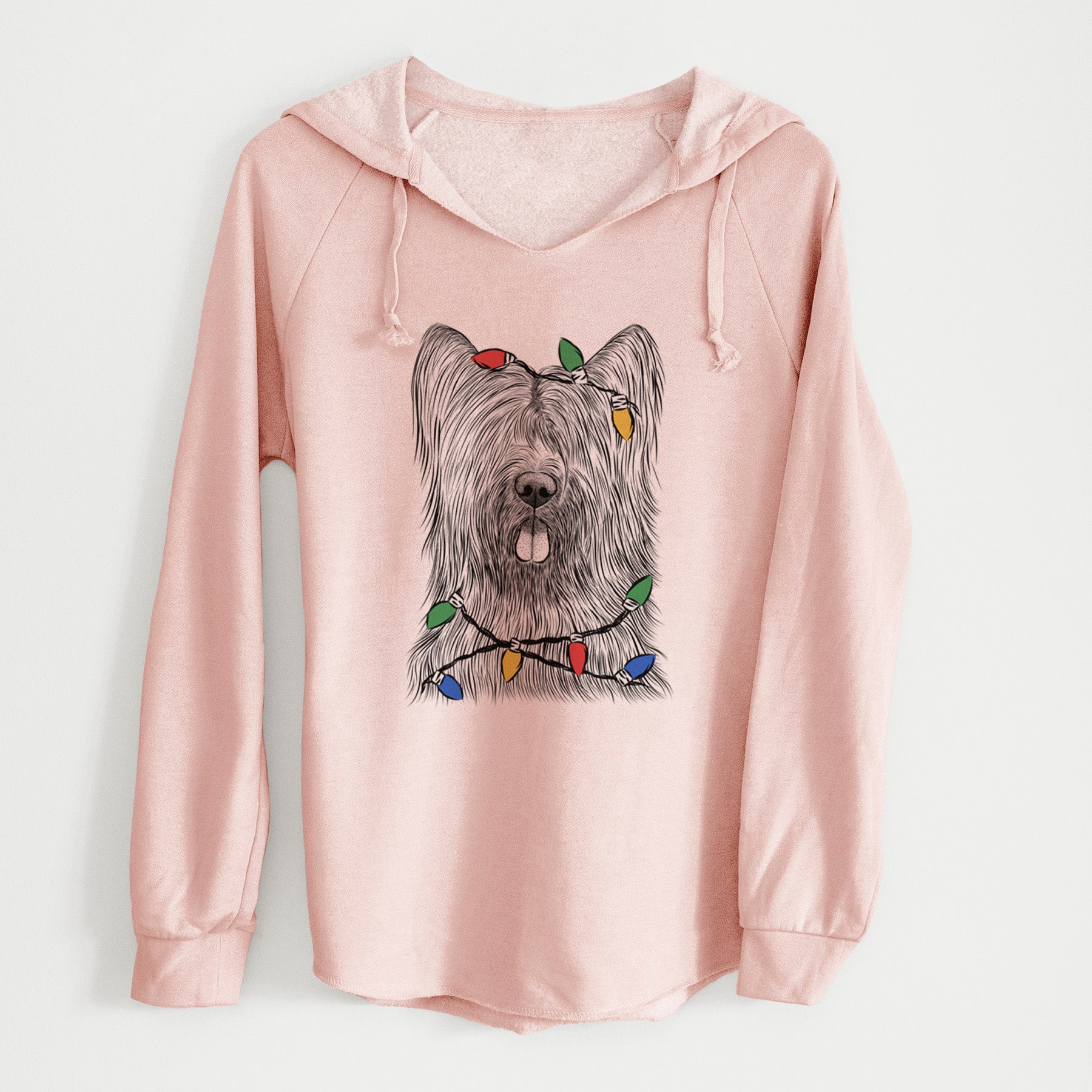 Christmas Lights Shay the Briard - Cali Wave Hooded Sweatshirt