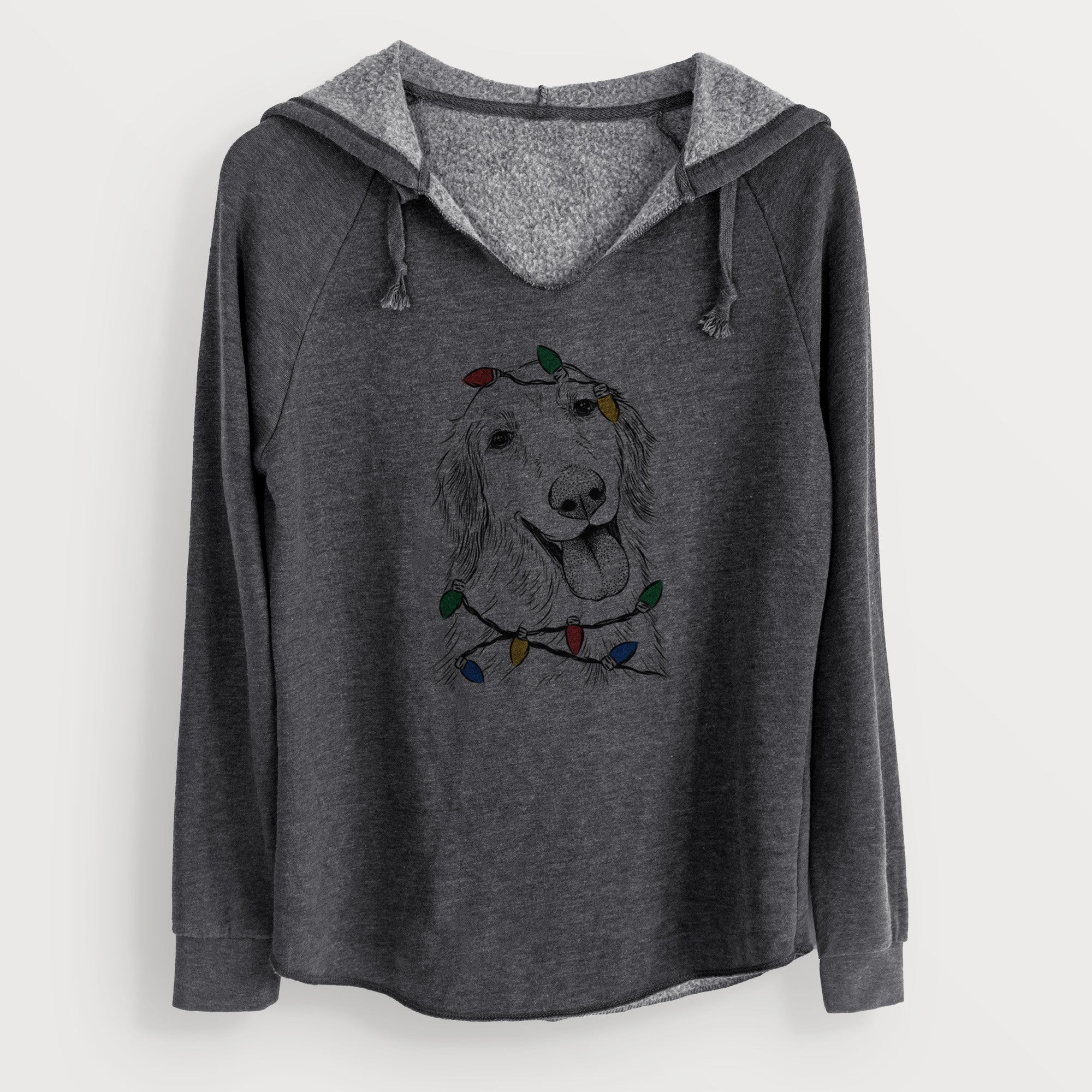 Christmas Lights Shelby the Golden Retriever - Cali Wave Hooded Sweatshirt
