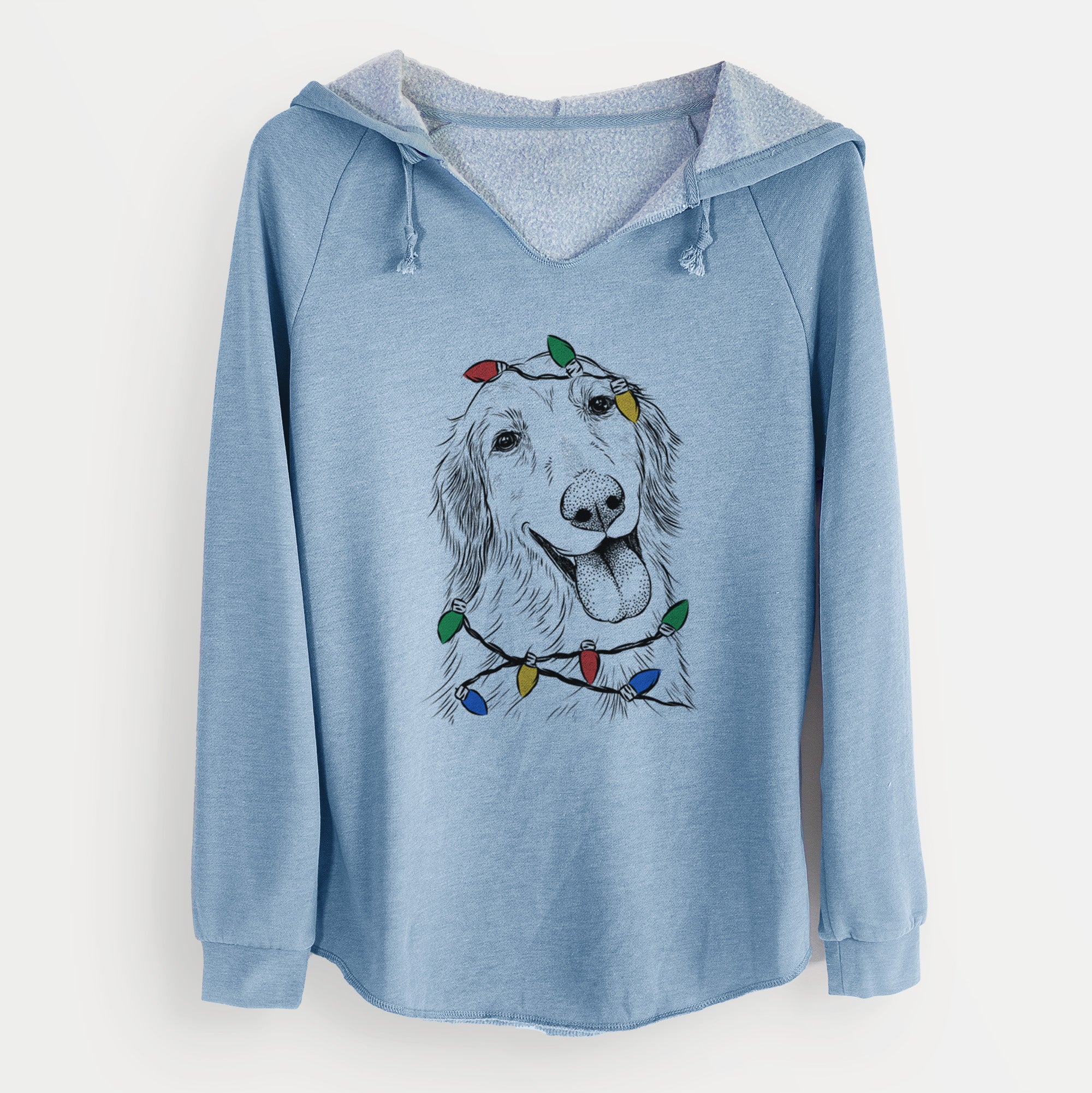 Christmas Lights Shelby the Golden Retriever - Cali Wave Hooded Sweatshirt