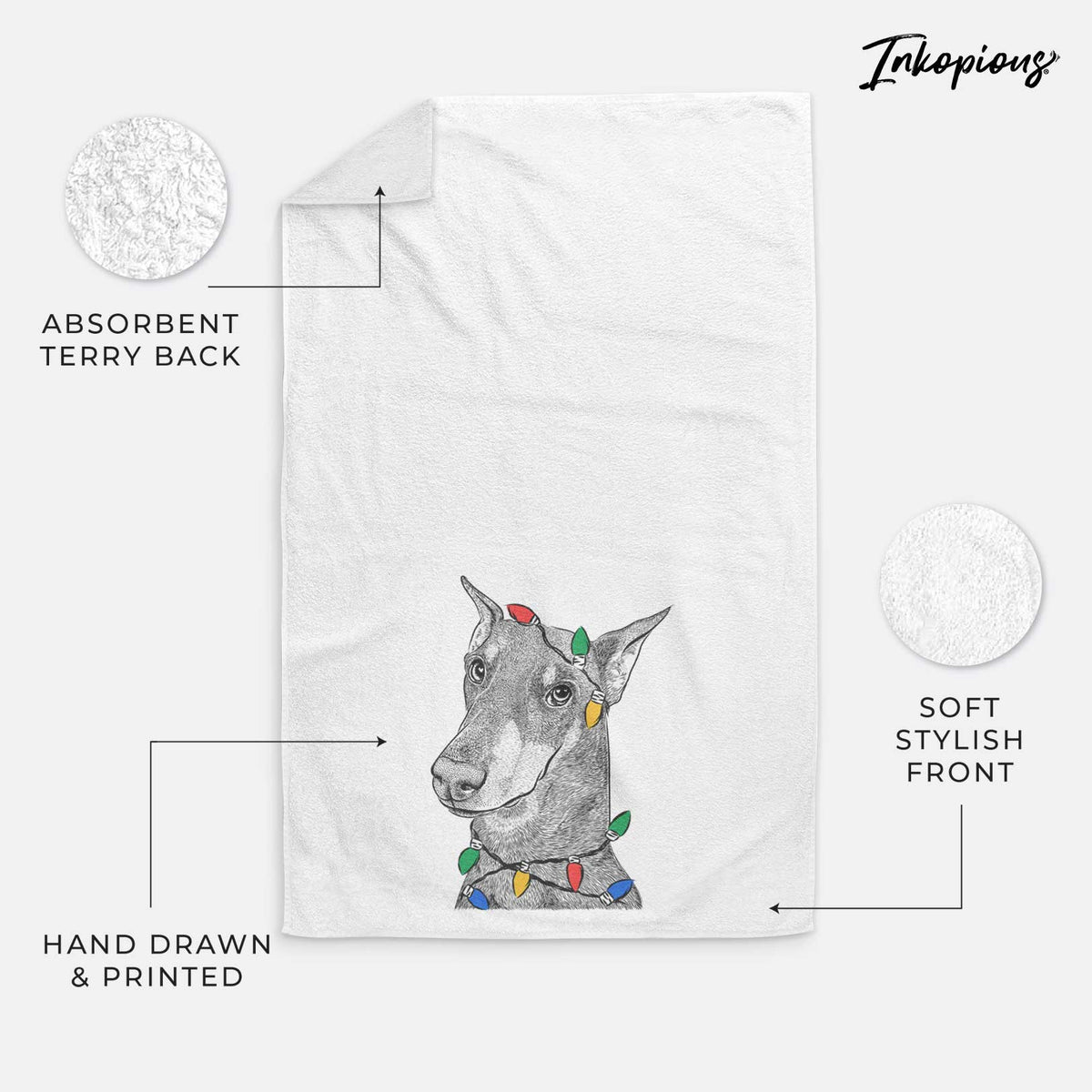 Shelby the Doberman Pinscher Decorative Hand Towel