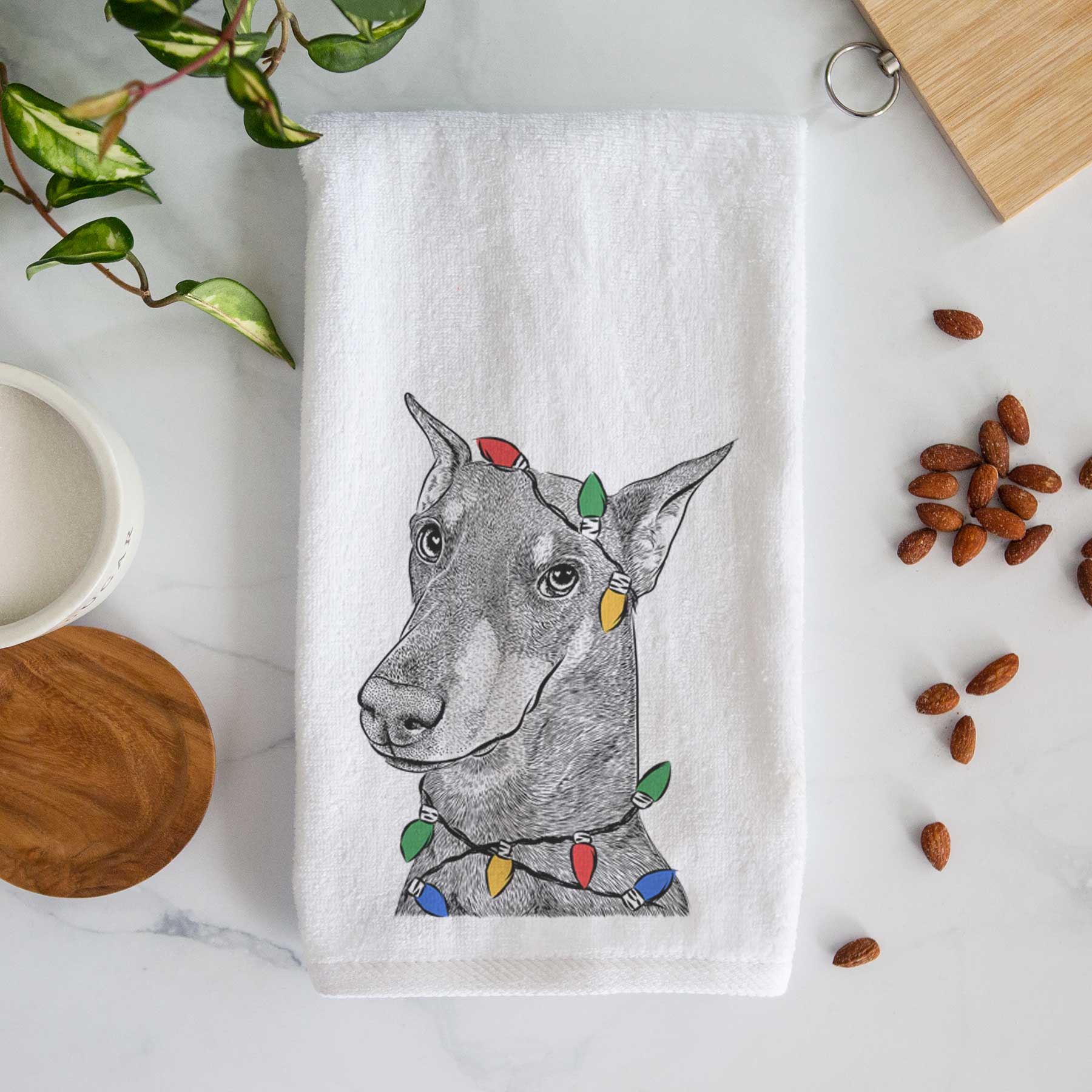 Shelby the Doberman Pinscher Decorative Hand Towel