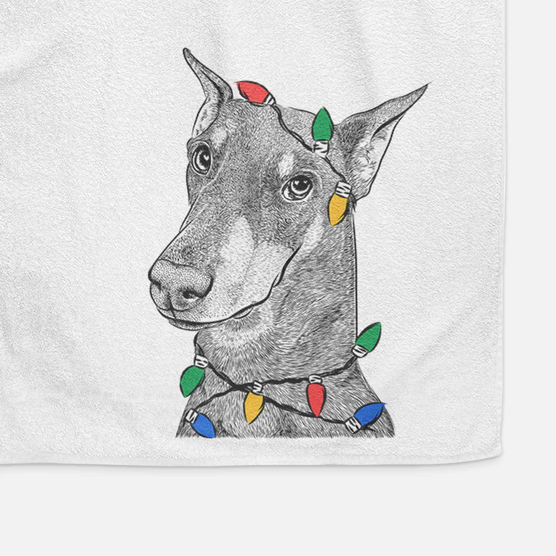 Shelby the Doberman Pinscher Decorative Hand Towel