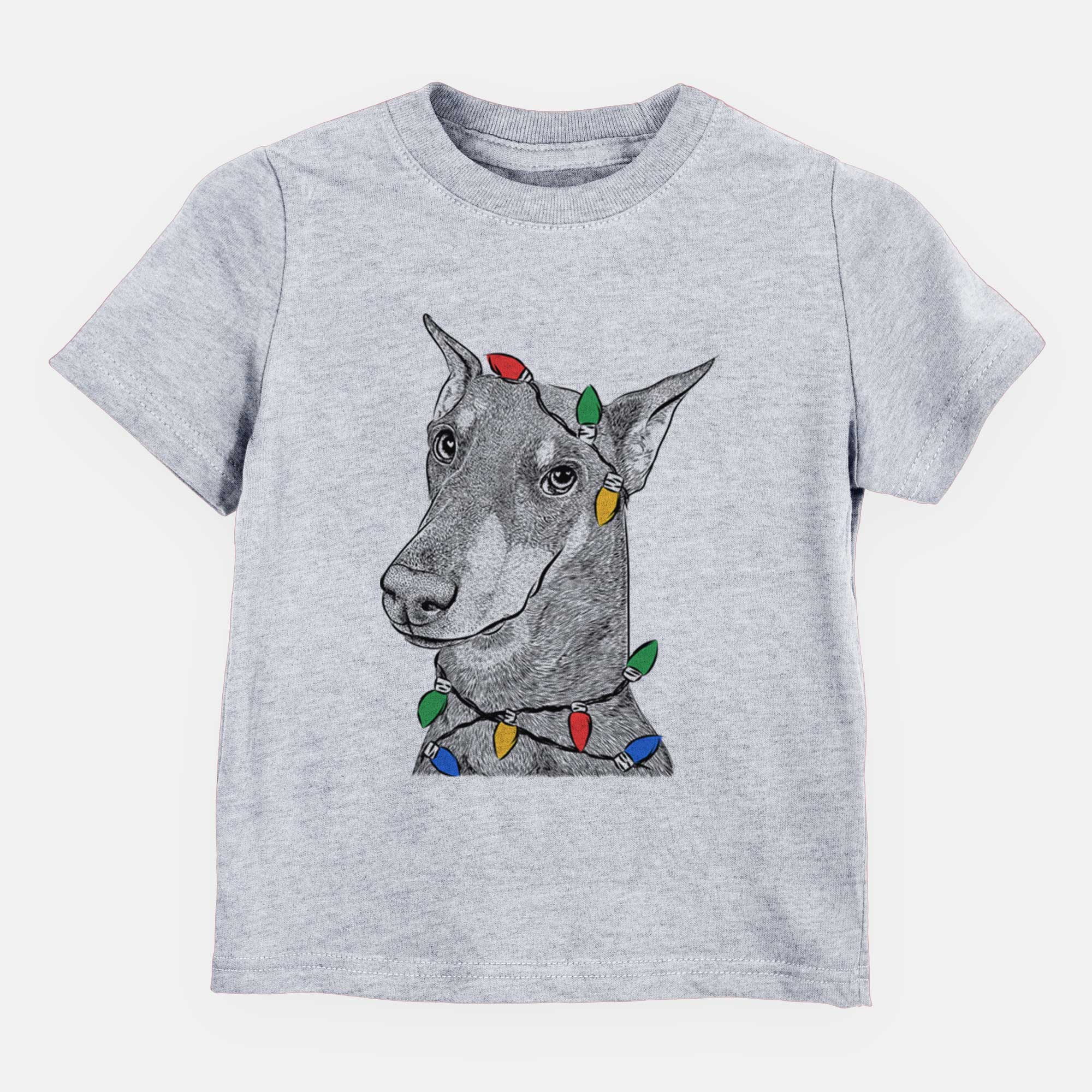 Christmas Lights Shelby the Doberman Pinscher - Kids/Youth/Toddler Shirt