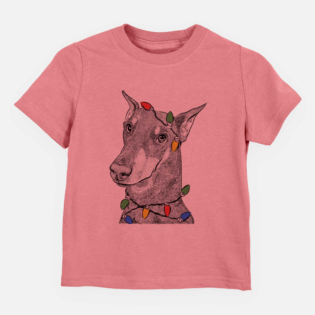 Christmas Lights Shelby the Doberman Pinscher - Kids/Youth/Toddler Shirt