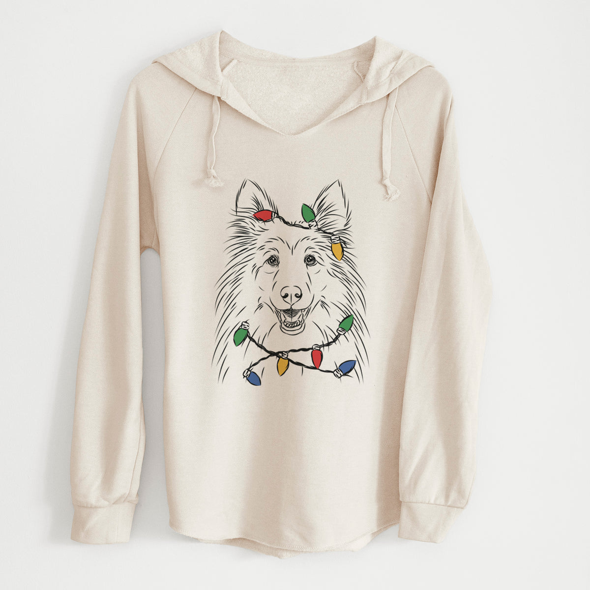 Christmas Lights Sheldon the Shetland Sheepdog - Cali Wave Hooded Sweatshirt
