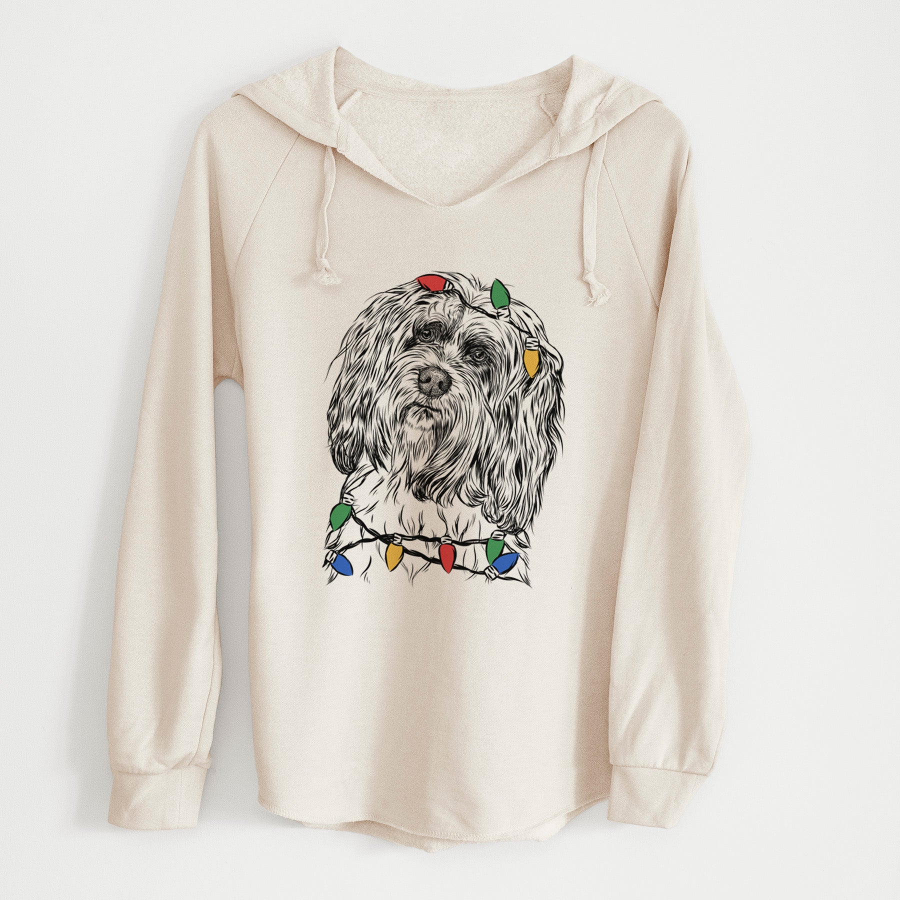 Christmas Lights Shenpa the Tibetan Terrier - Cali Wave Hooded Sweatshirt