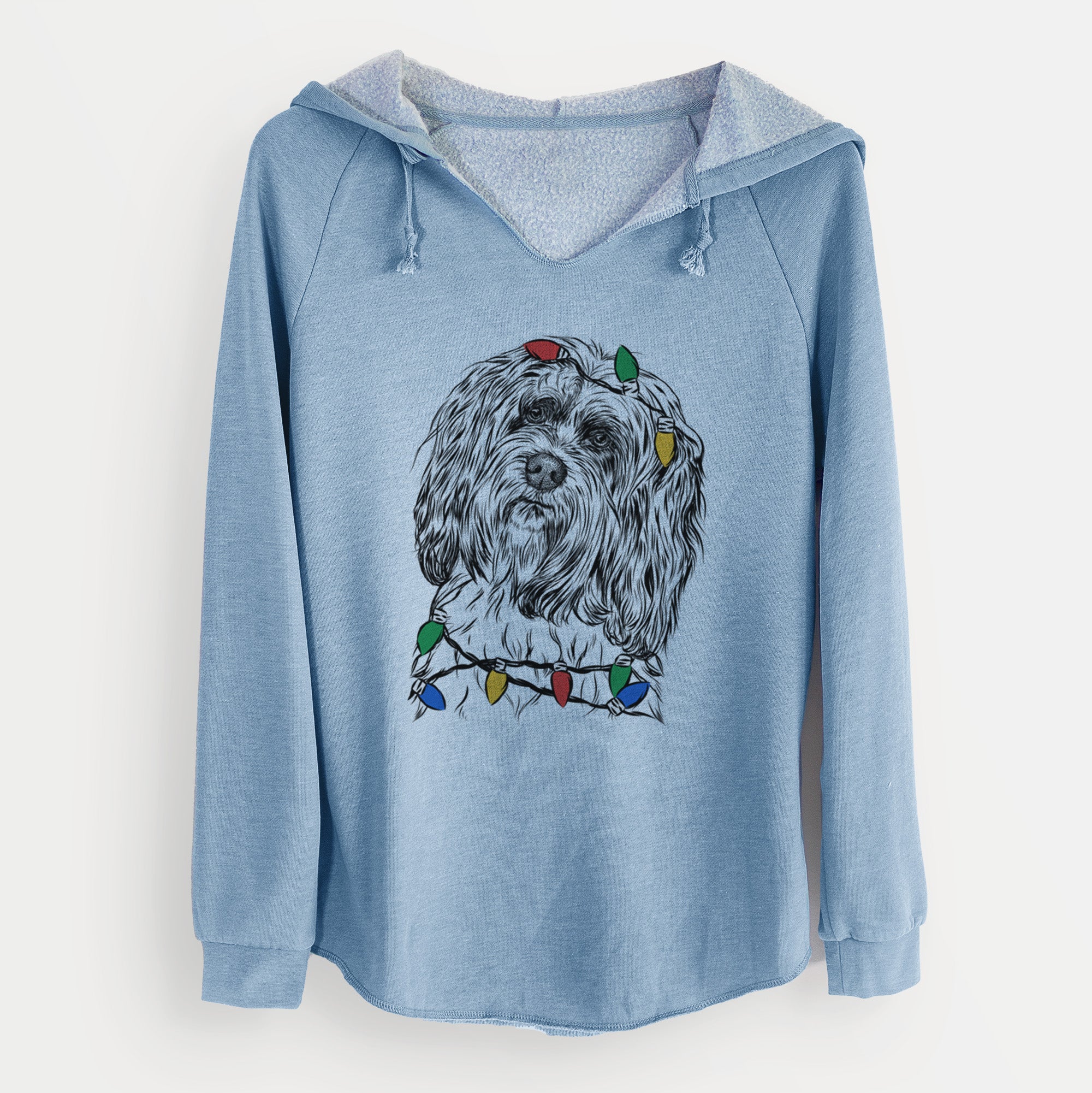 Christmas Lights Shenpa the Tibetan Terrier - Cali Wave Hooded Sweatshirt