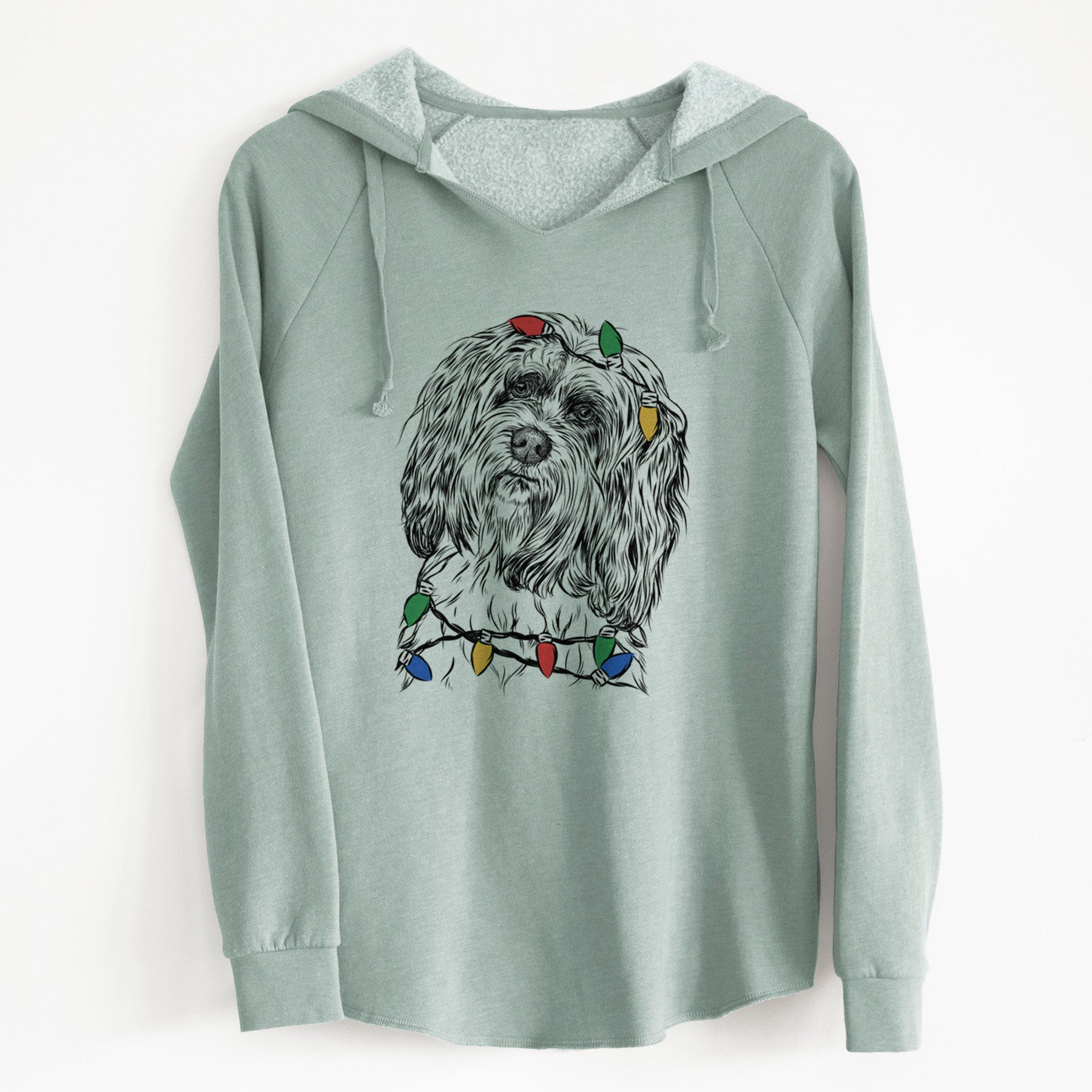 Christmas Lights Shenpa the Tibetan Terrier - Cali Wave Hooded Sweatshirt