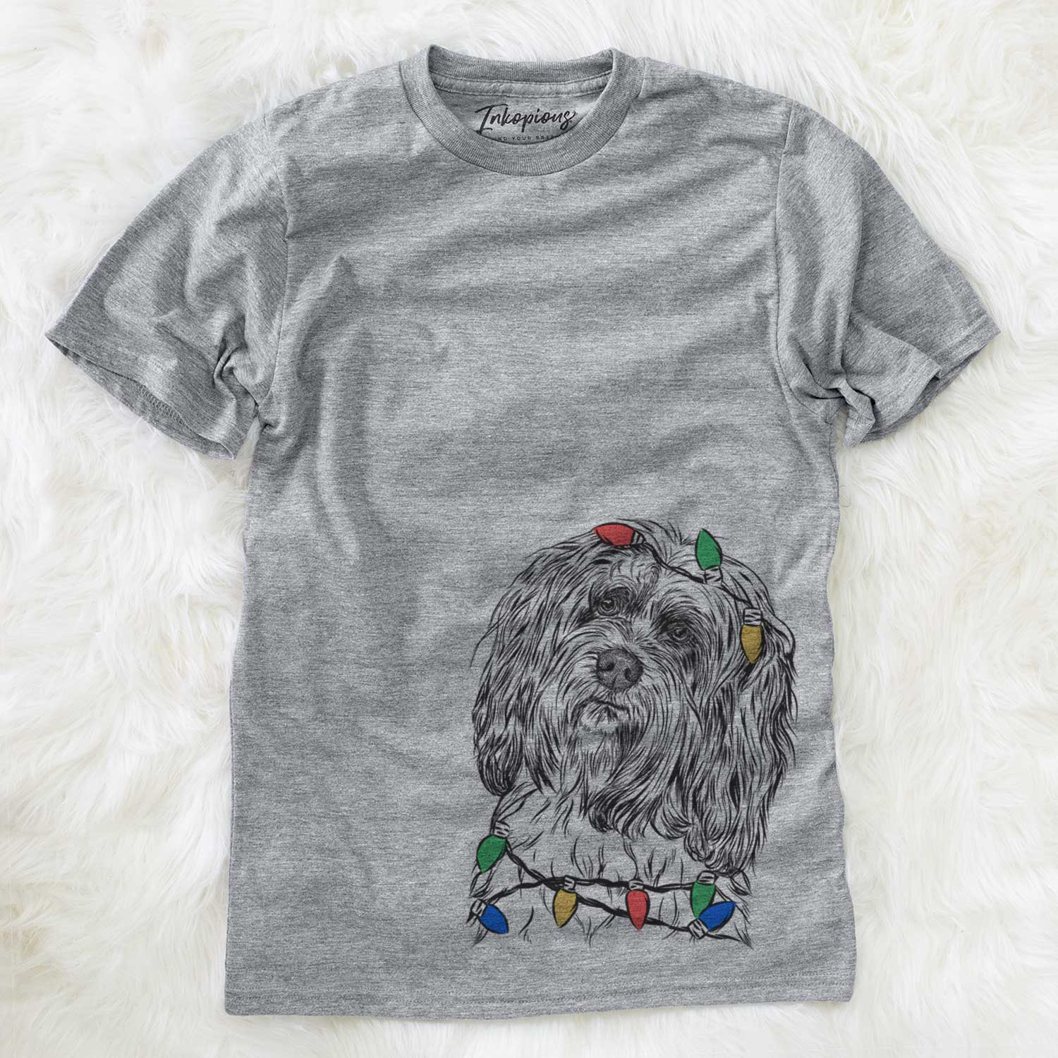 Christmas Lights Shenpa the Tibetan Terrier - Unisex Crewneck