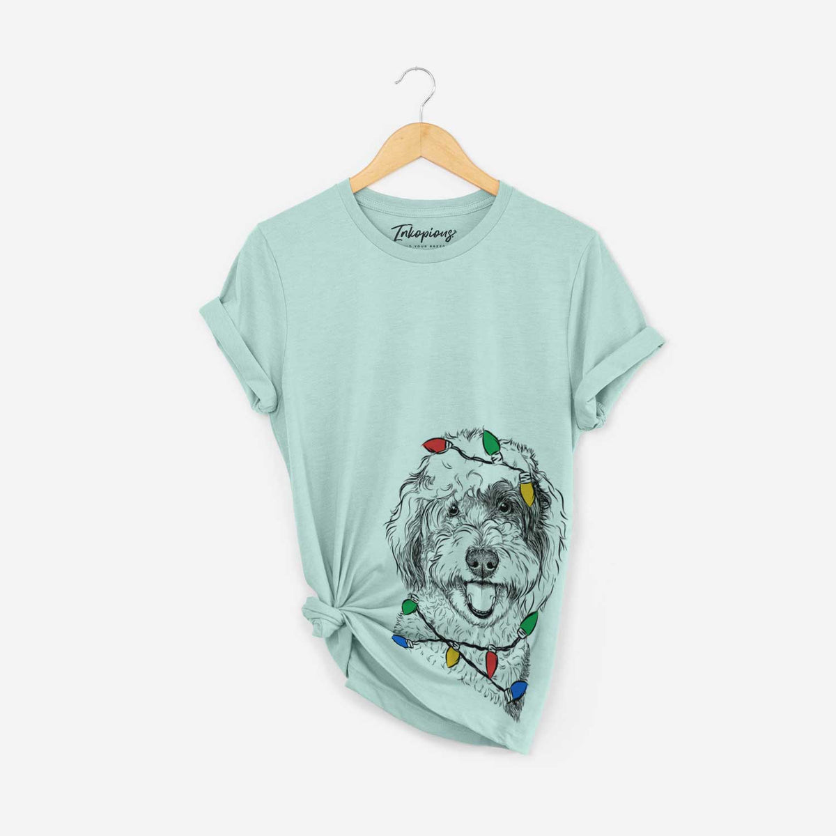 Christmas Lights Sherlock the Sheepadoodle - Unisex Crewneck