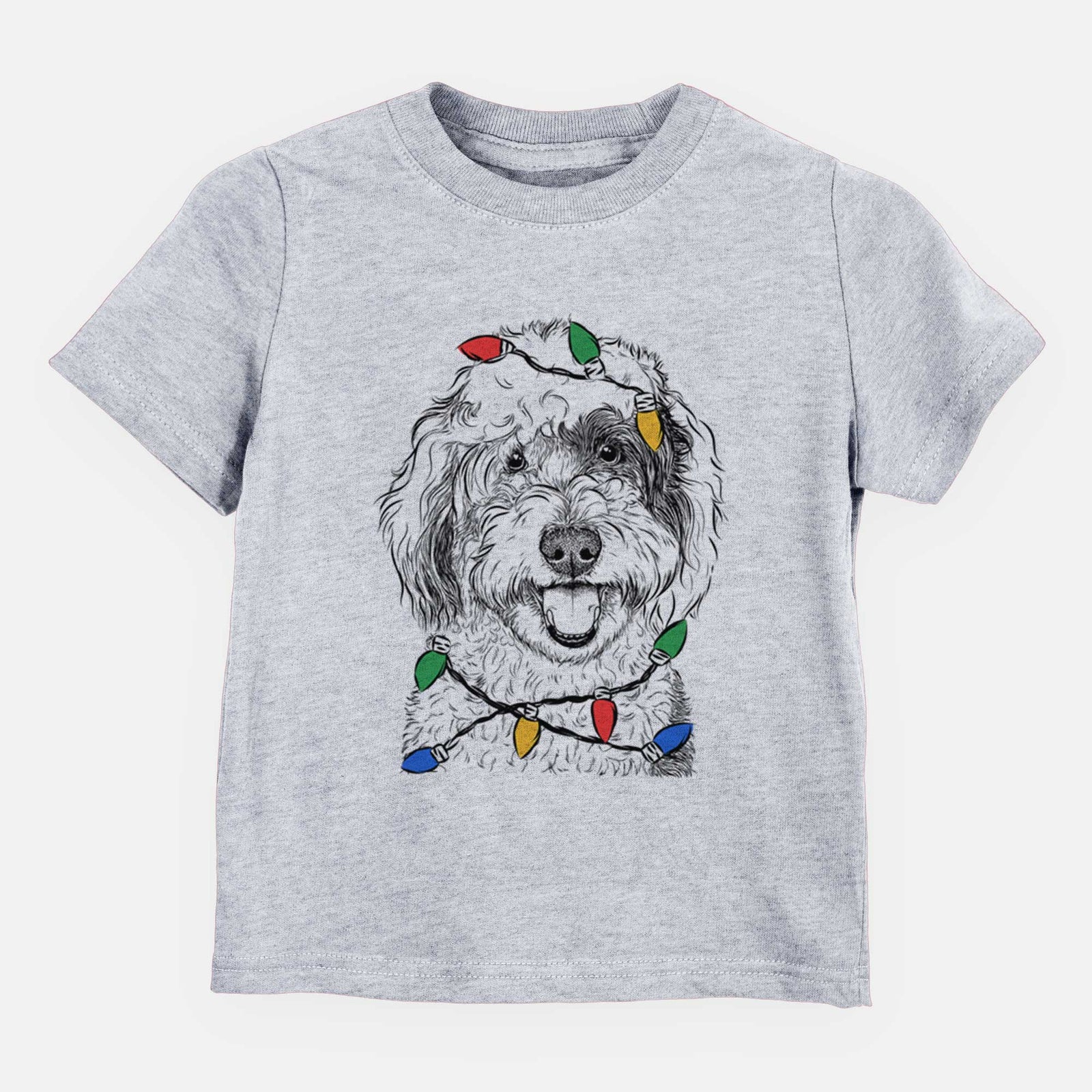 Christmas Lights Sherlock the Sheepadoodle - Kids/Youth/Toddler Shirt