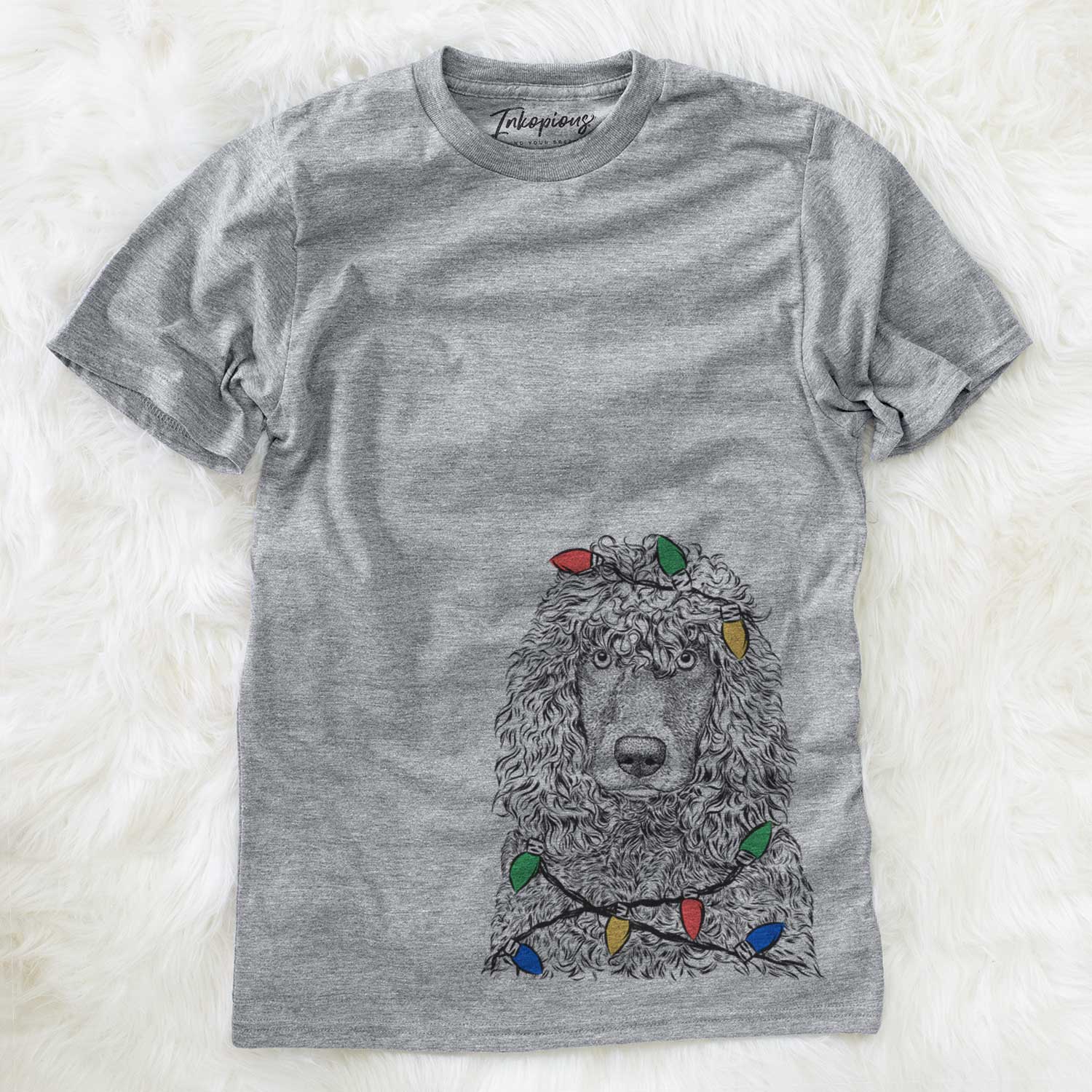 Christmas Lights Shilo the Irish Water Spaniel - Unisex Crewneck