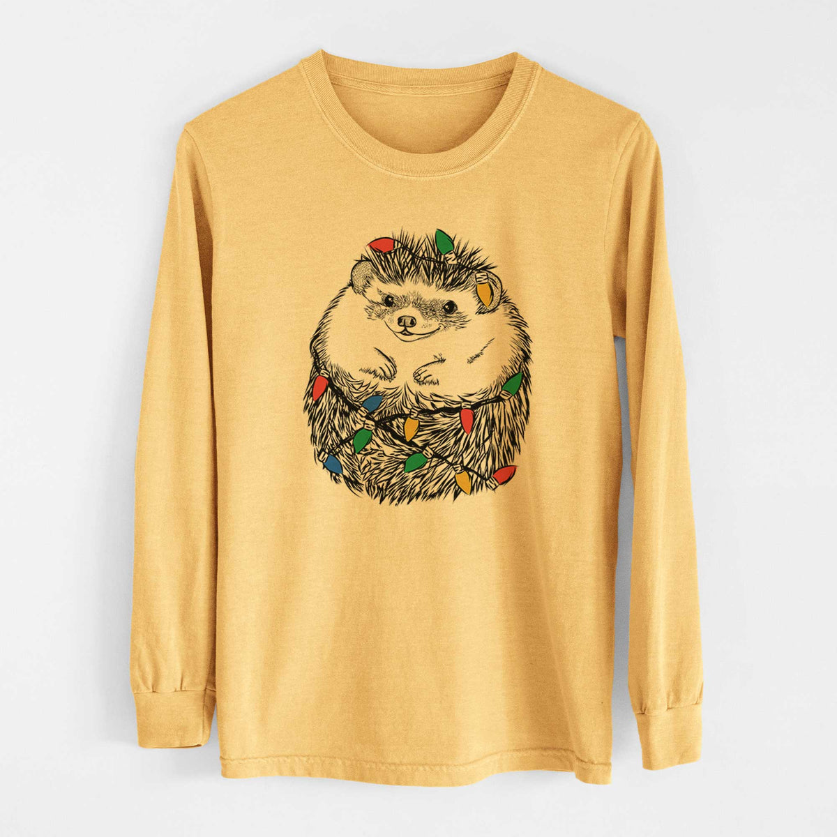 Christmas Lights Sid the Hedgehog - Heavyweight 100% Cotton Long Sleeve