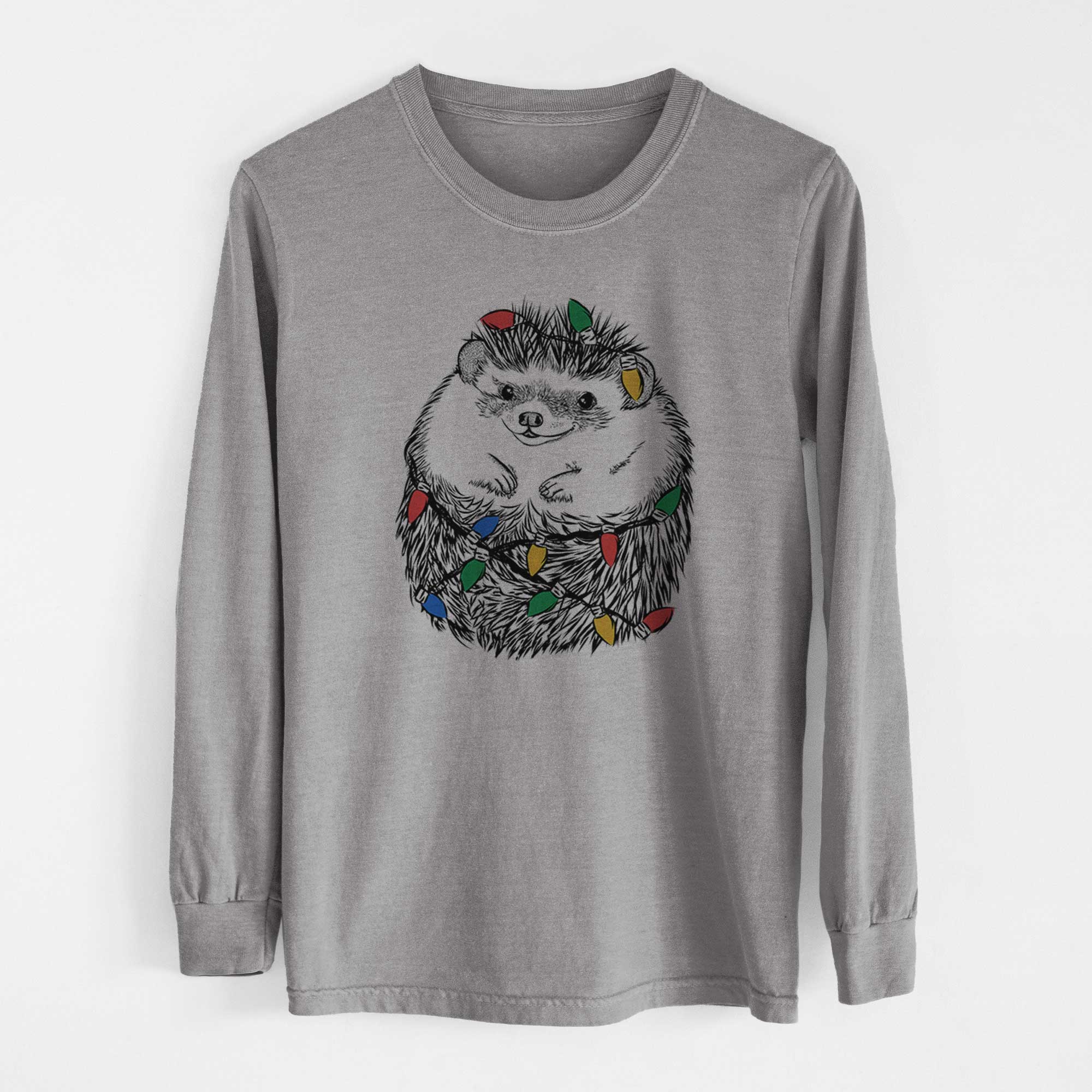 Christmas Lights Sid the Hedgehog - Heavyweight 100% Cotton Long Sleeve