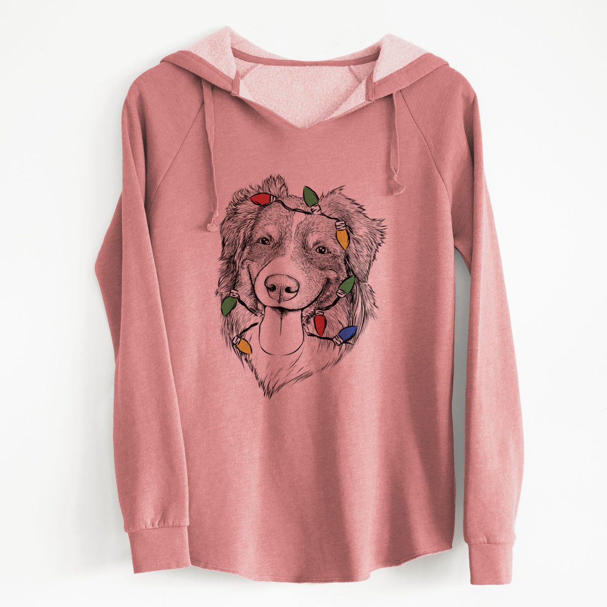 Christmas Lights Siena the Australian Shepherd - Cali Wave Hooded Sweatshirt