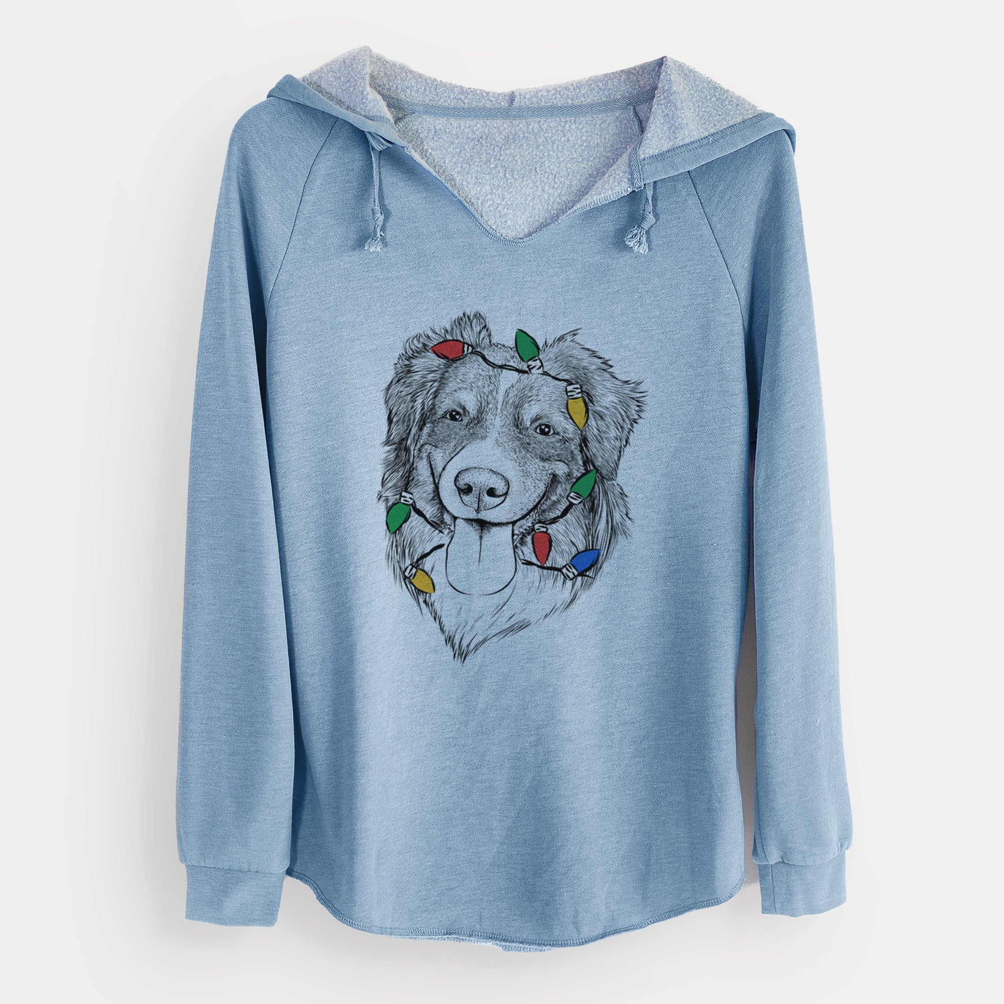 Christmas Lights Siena the Australian Shepherd - Cali Wave Hooded Sweatshirt