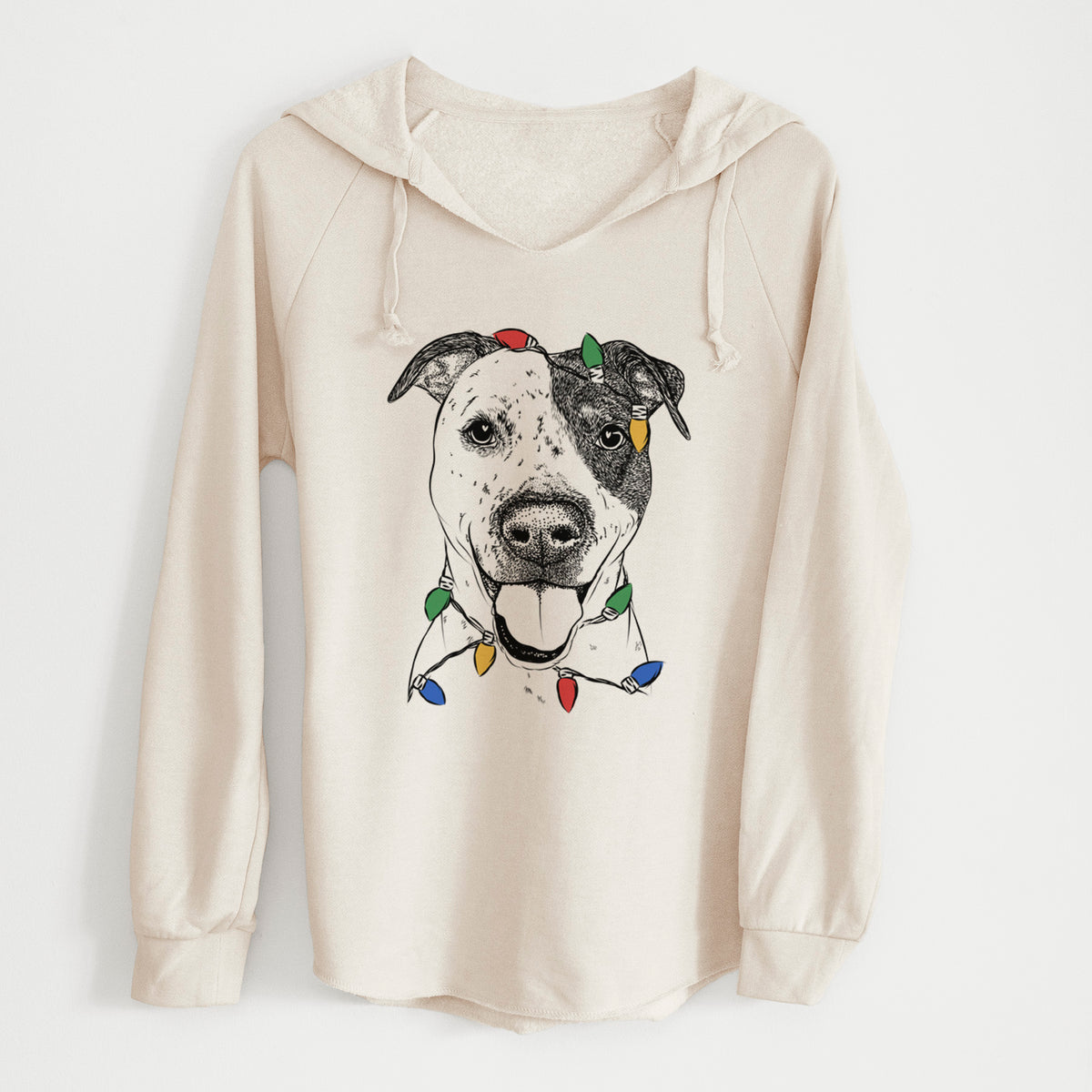 Christmas Lights Simon the Mixed Breed - Cali Wave Hooded Sweatshirt