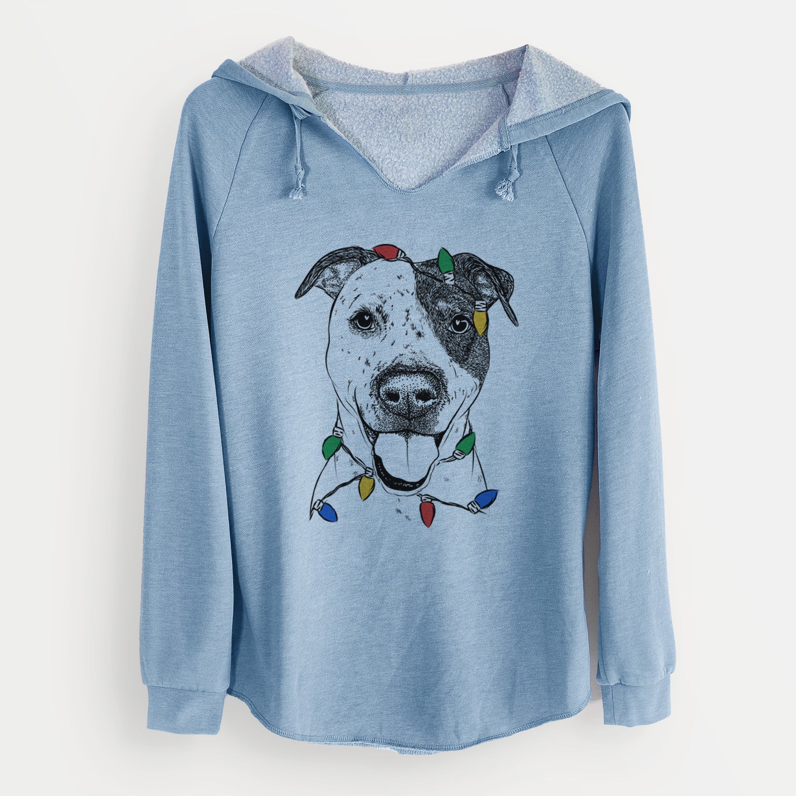 Christmas Lights Simon the Mixed Breed - Cali Wave Hooded Sweatshirt