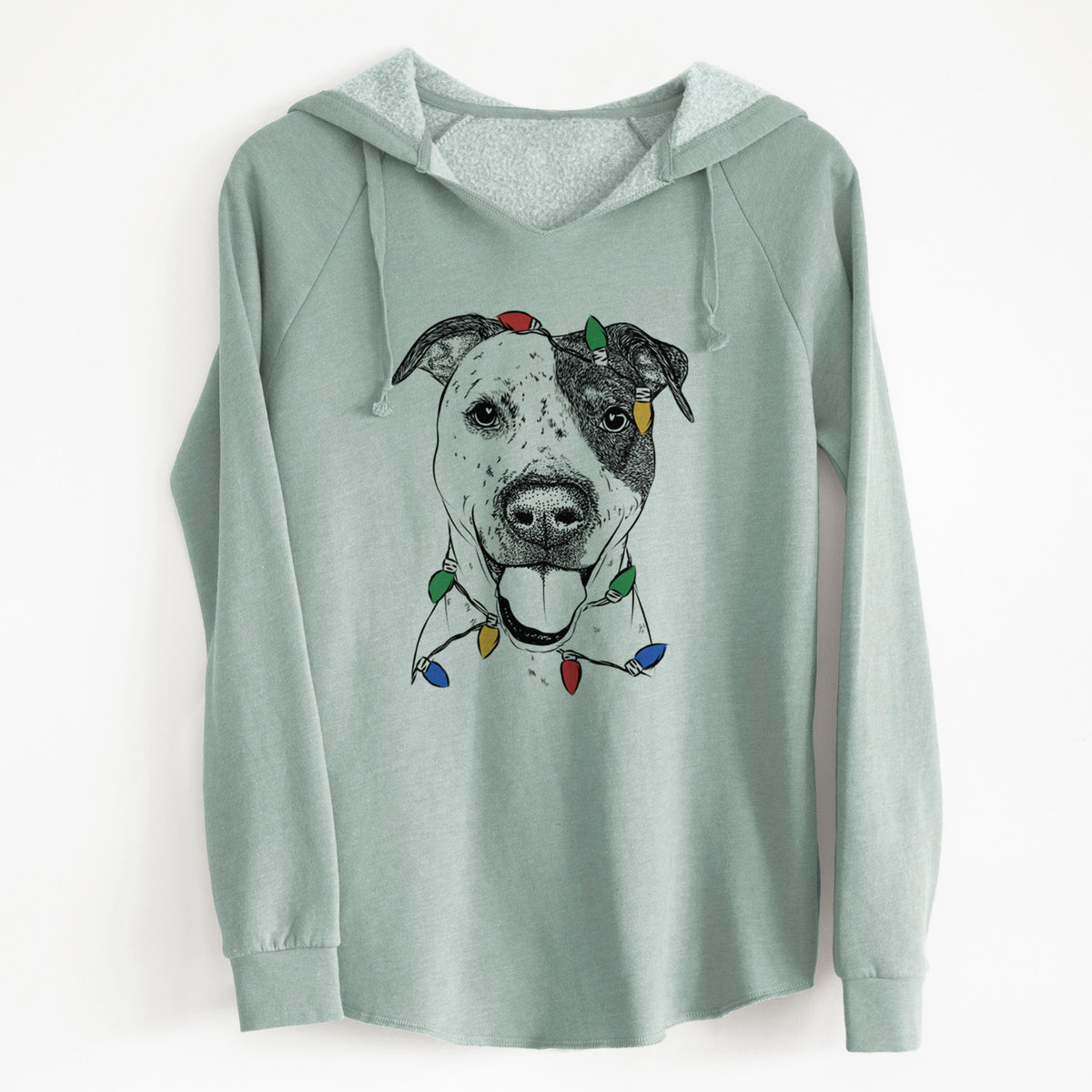 Christmas Lights Simon the Mixed Breed - Cali Wave Hooded Sweatshirt