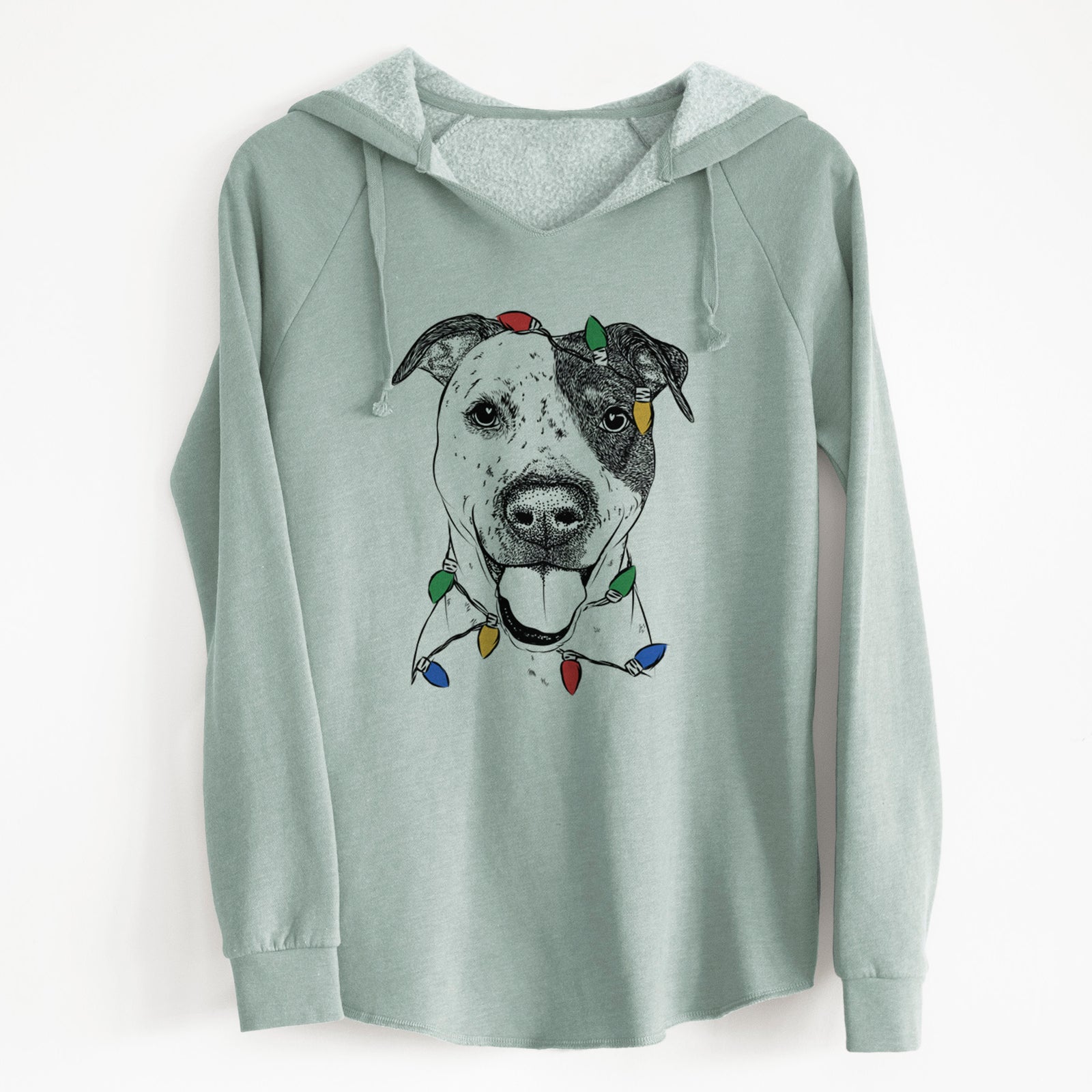 Christmas Lights Simon the Mixed Breed - Cali Wave Hooded Sweatshirt