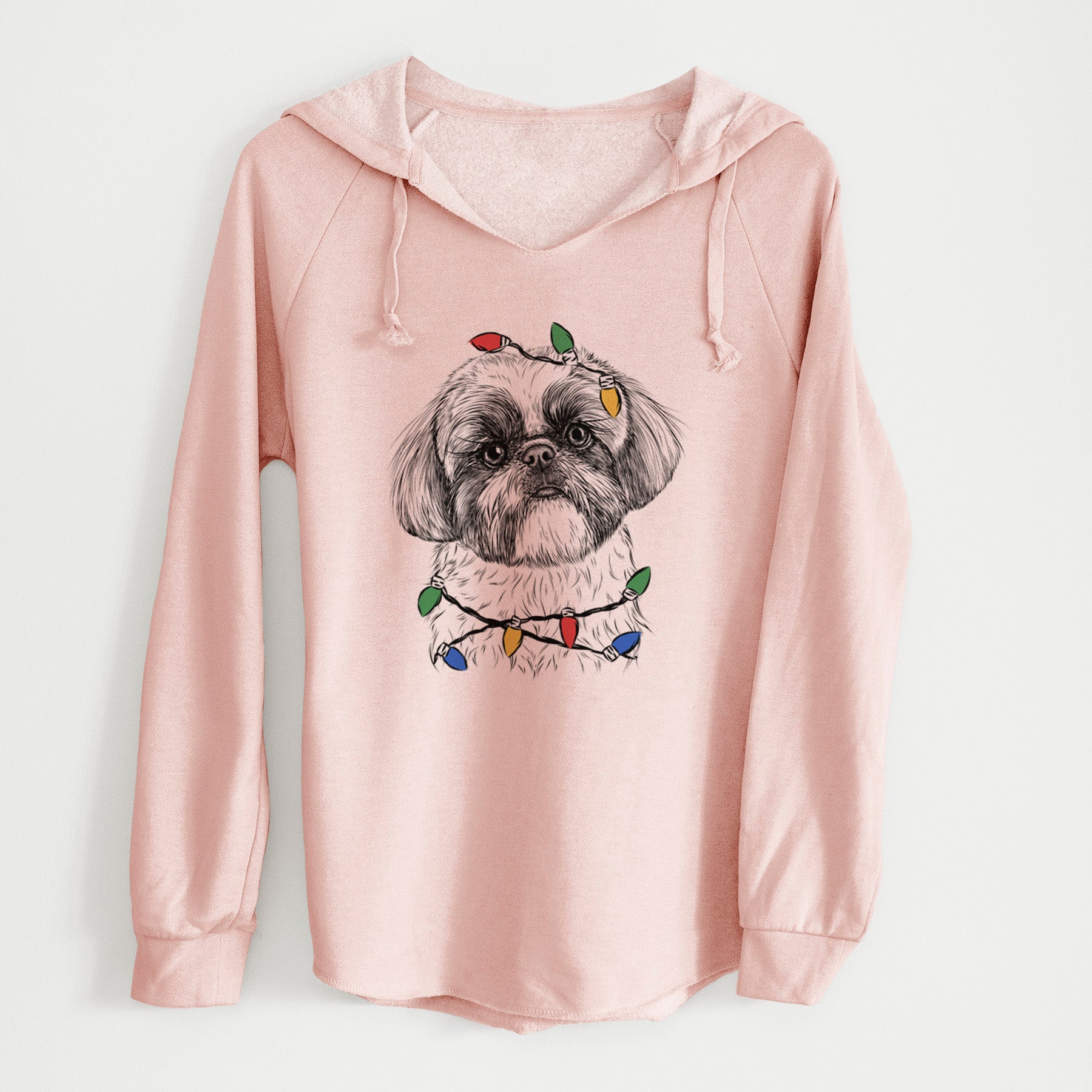 Christmas Lights Simon the Shih Tzu - Cali Wave Hooded Sweatshirt