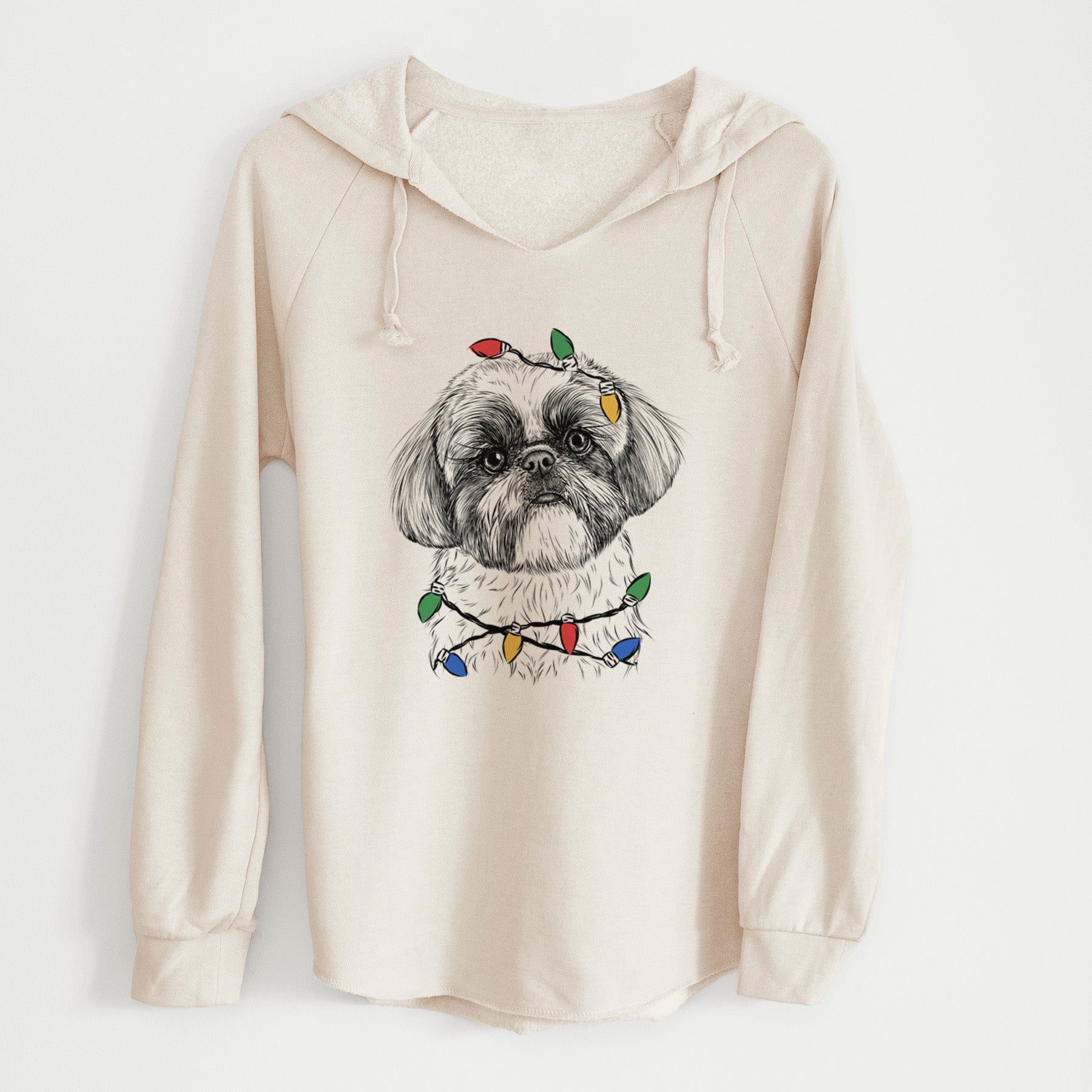 Christmas Lights Simon the Shih Tzu - Cali Wave Hooded Sweatshirt