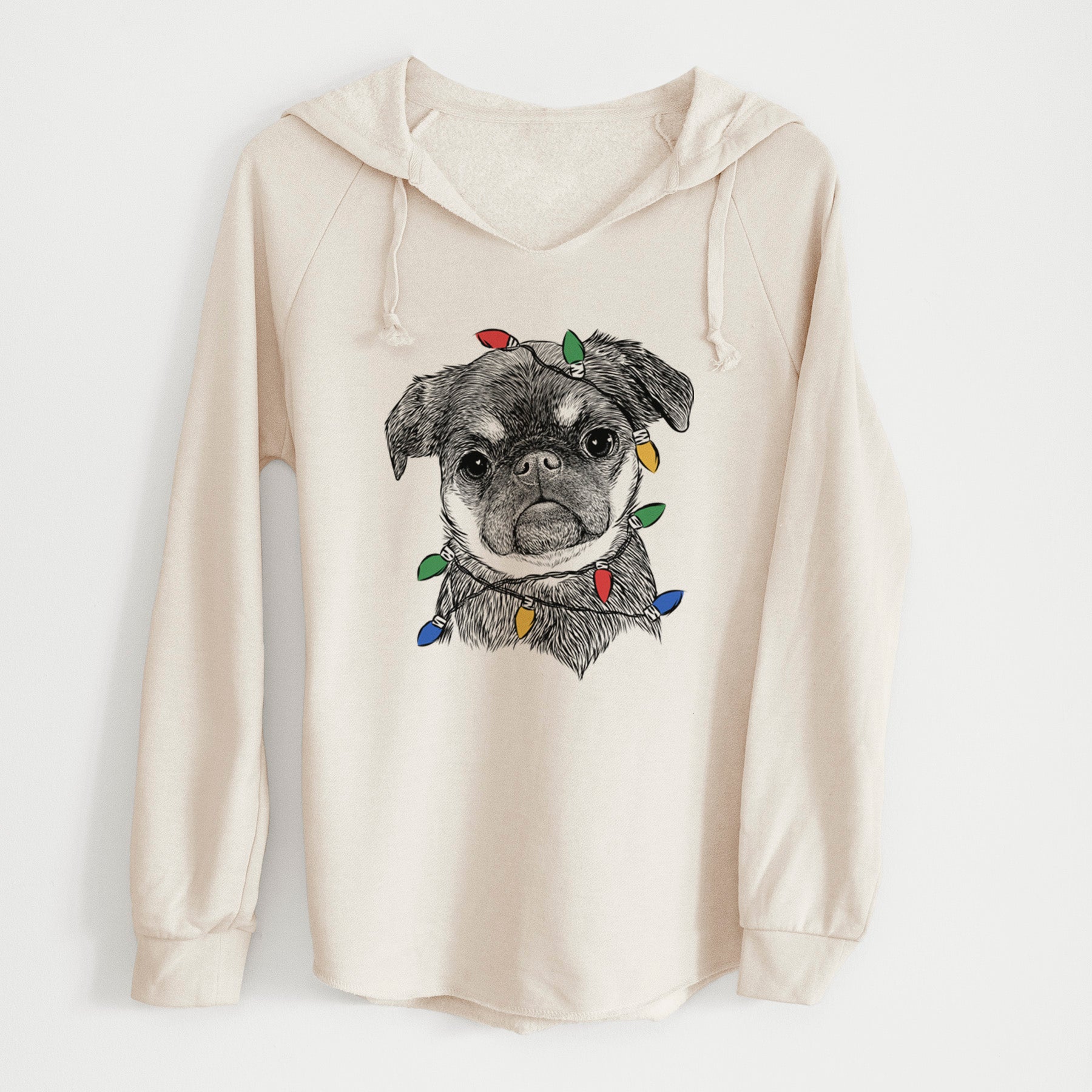 Christmas Lights Simone the Brussels Griffon - Cali Wave Hooded Sweatshirt