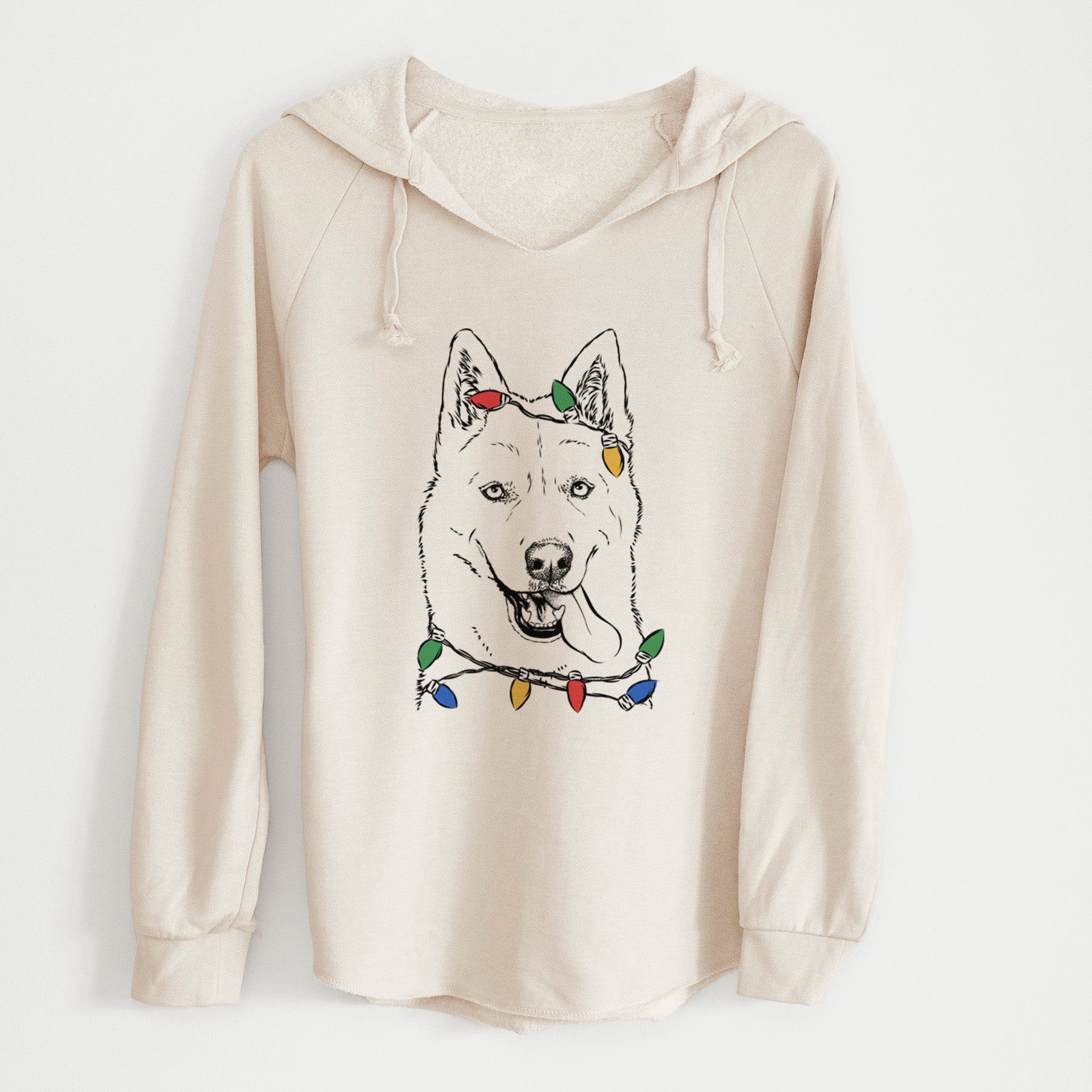 Christmas Lights Sinatra  the Siberian Husky - Cali Wave Hooded Sweatshirt