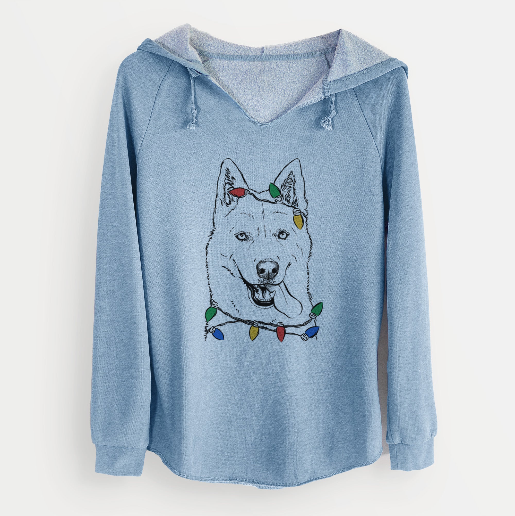 Christmas Lights Sinatra  the Siberian Husky - Cali Wave Hooded Sweatshirt