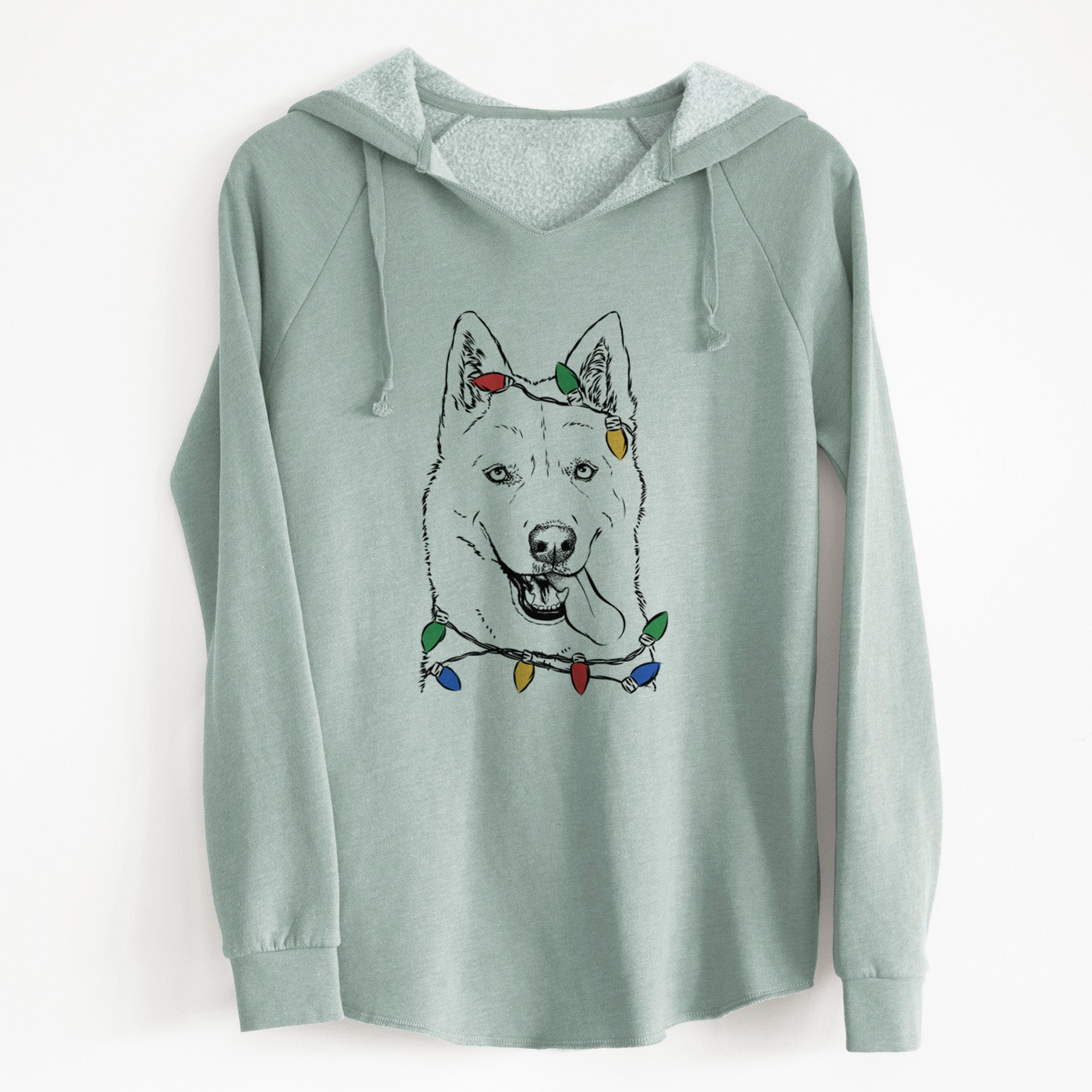 Christmas Lights Sinatra  the Siberian Husky - Cali Wave Hooded Sweatshirt