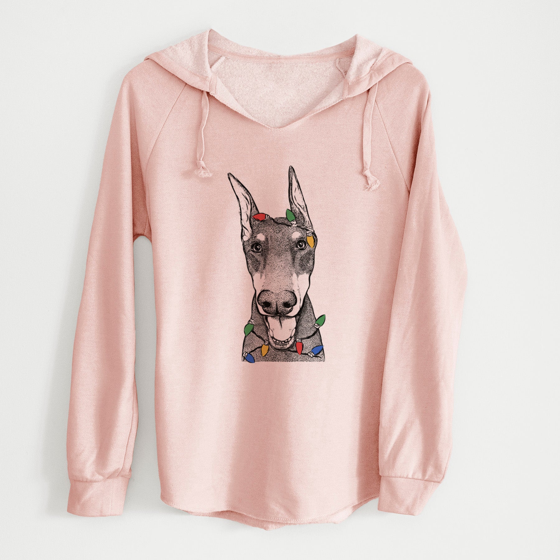 Christmas Lights Sir Duke the Doberman Pinscher - Cali Wave Hooded Sweatshirt