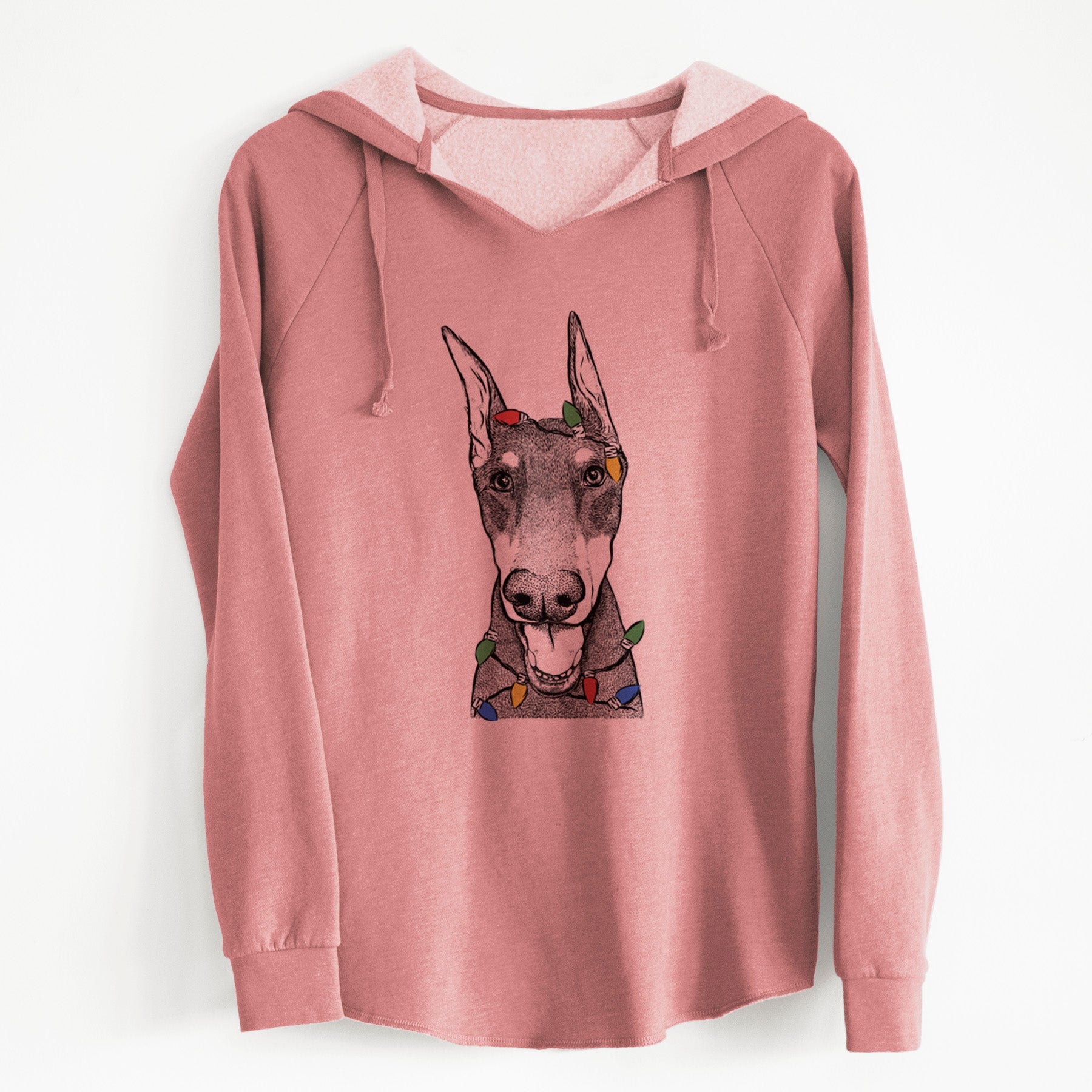 Christmas Lights Sir Duke the Doberman Pinscher - Cali Wave Hooded Sweatshirt