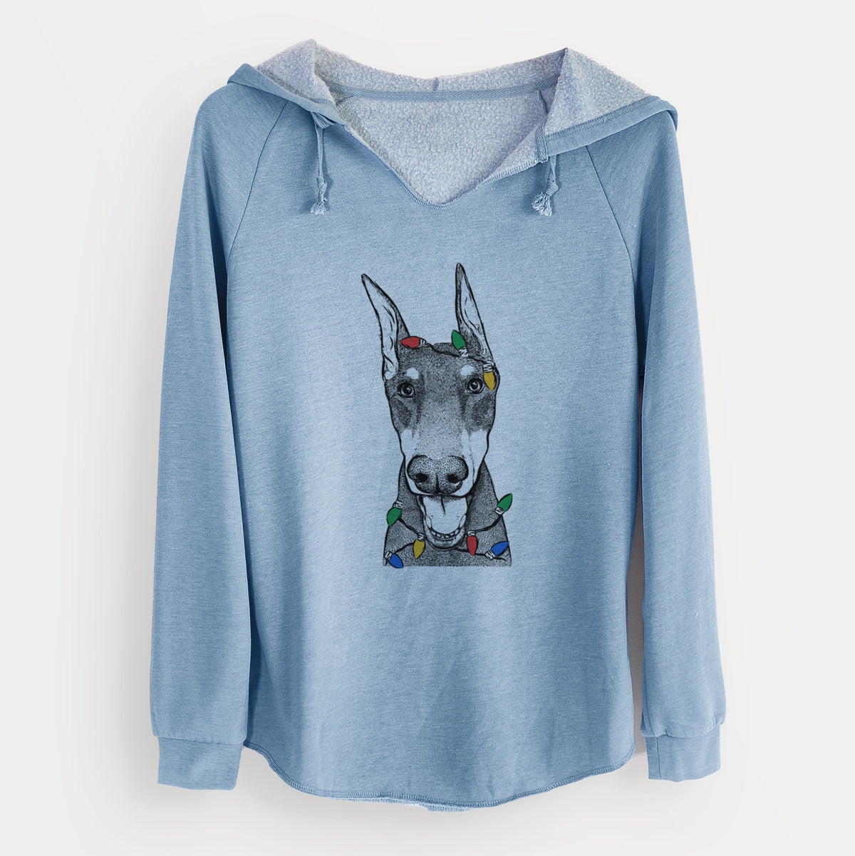 Christmas Lights Sir Duke the Doberman Pinscher - Cali Wave Hooded Sweatshirt