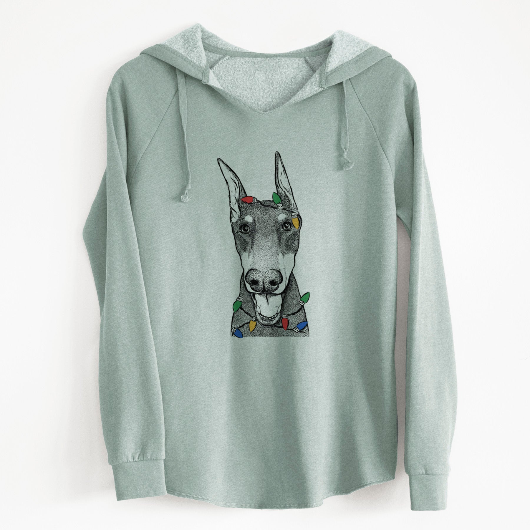 Christmas Lights Sir Duke the Doberman Pinscher - Cali Wave Hooded Sweatshirt