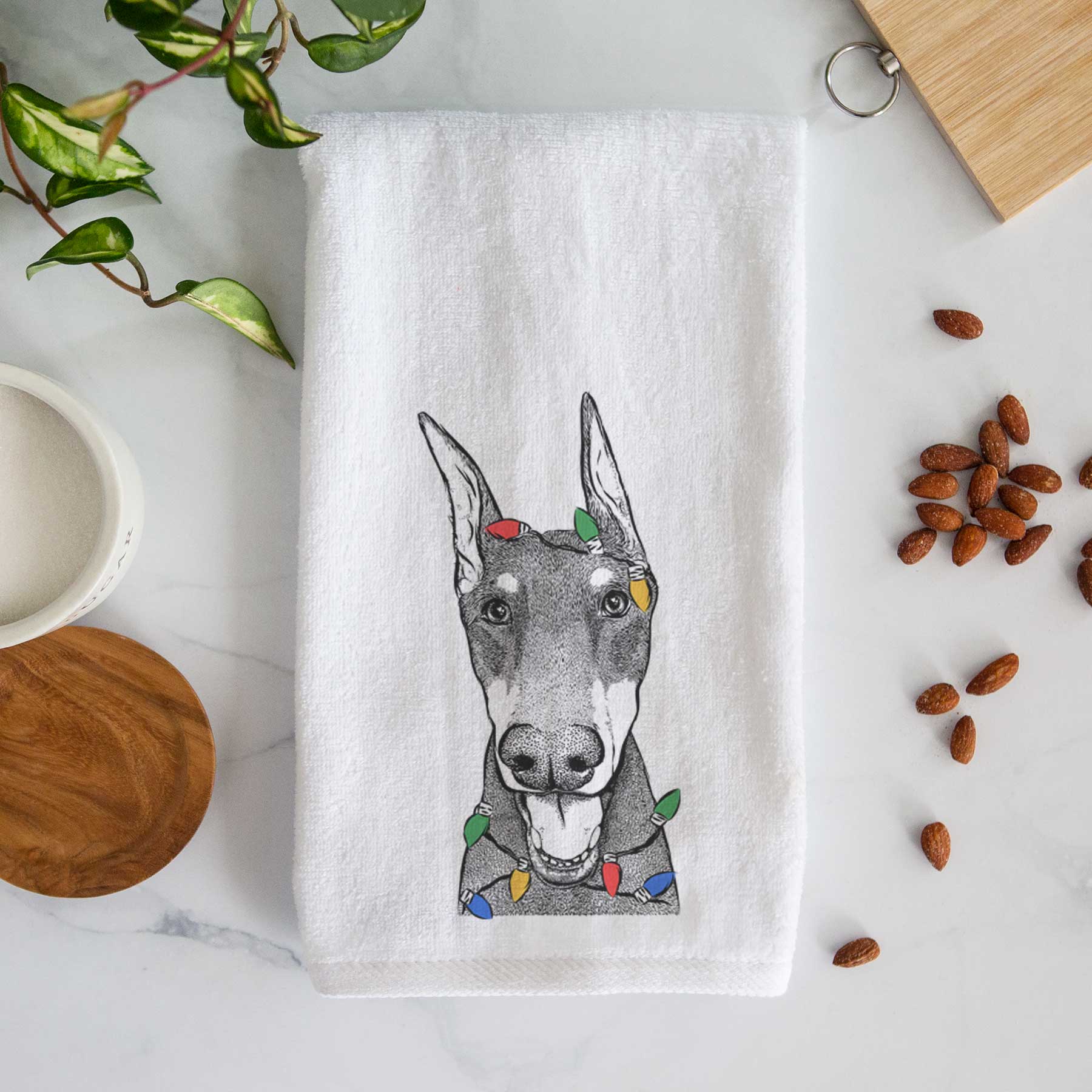 Sir Duke the Doberman Pinscher Decorative Hand Towel