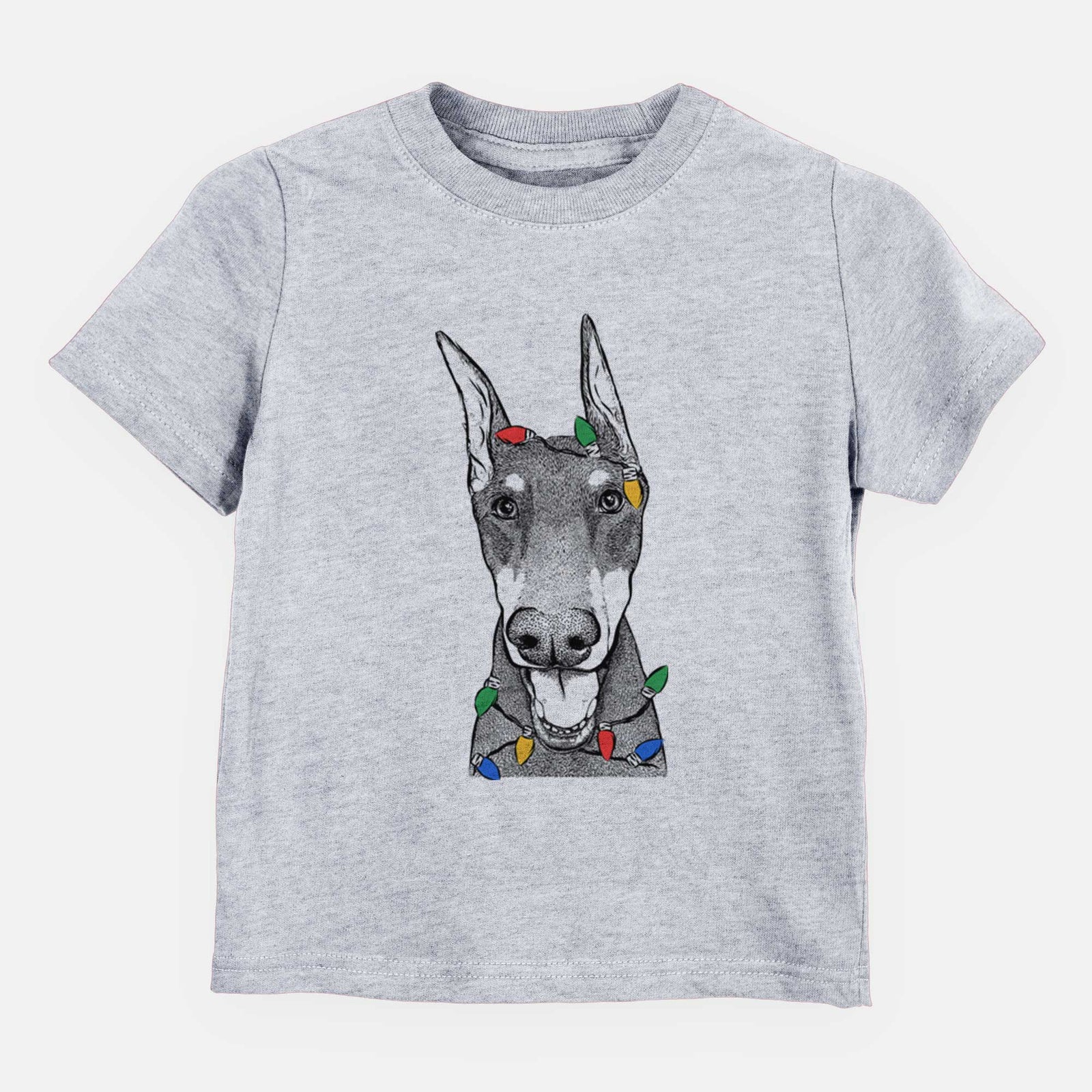 Christmas Lights Sir Duke the Doberman Pinscher - Kids/Youth/Toddler Shirt