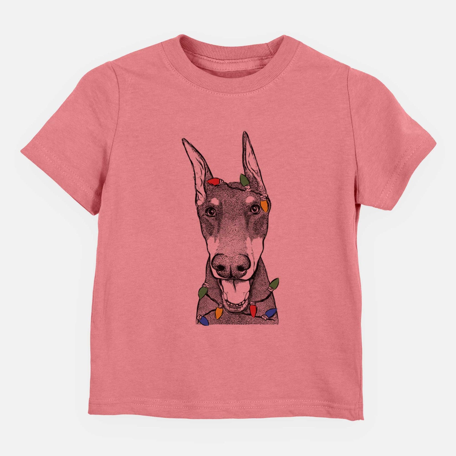 Christmas Lights Sir Duke the Doberman Pinscher - Kids/Youth/Toddler Shirt