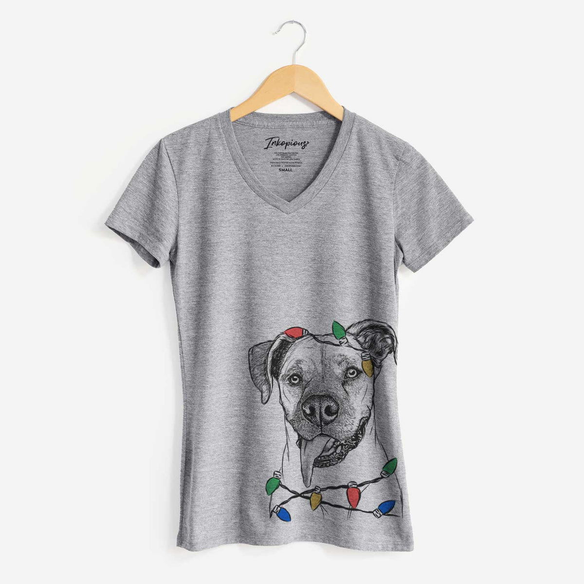 Christmas Lights Sir Jake the Boxer - Women's V-neck Shirt