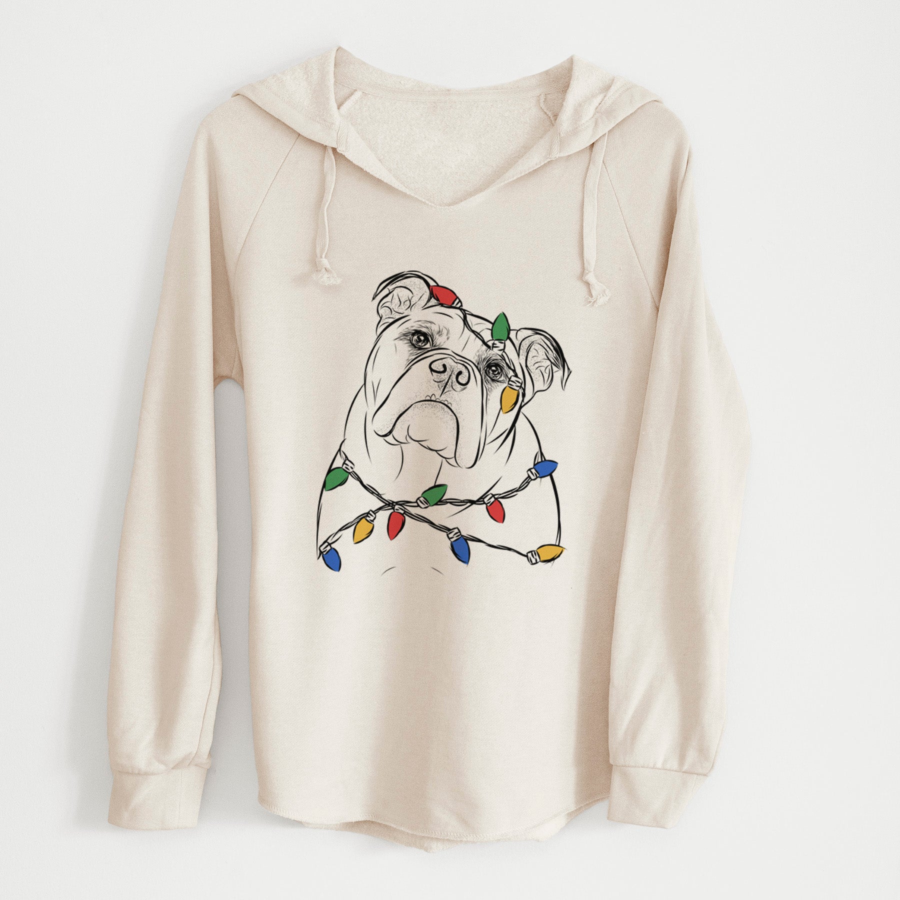 Christmas Lights Sir Louis the English Bulldog - Cali Wave Hooded Sweatshirt