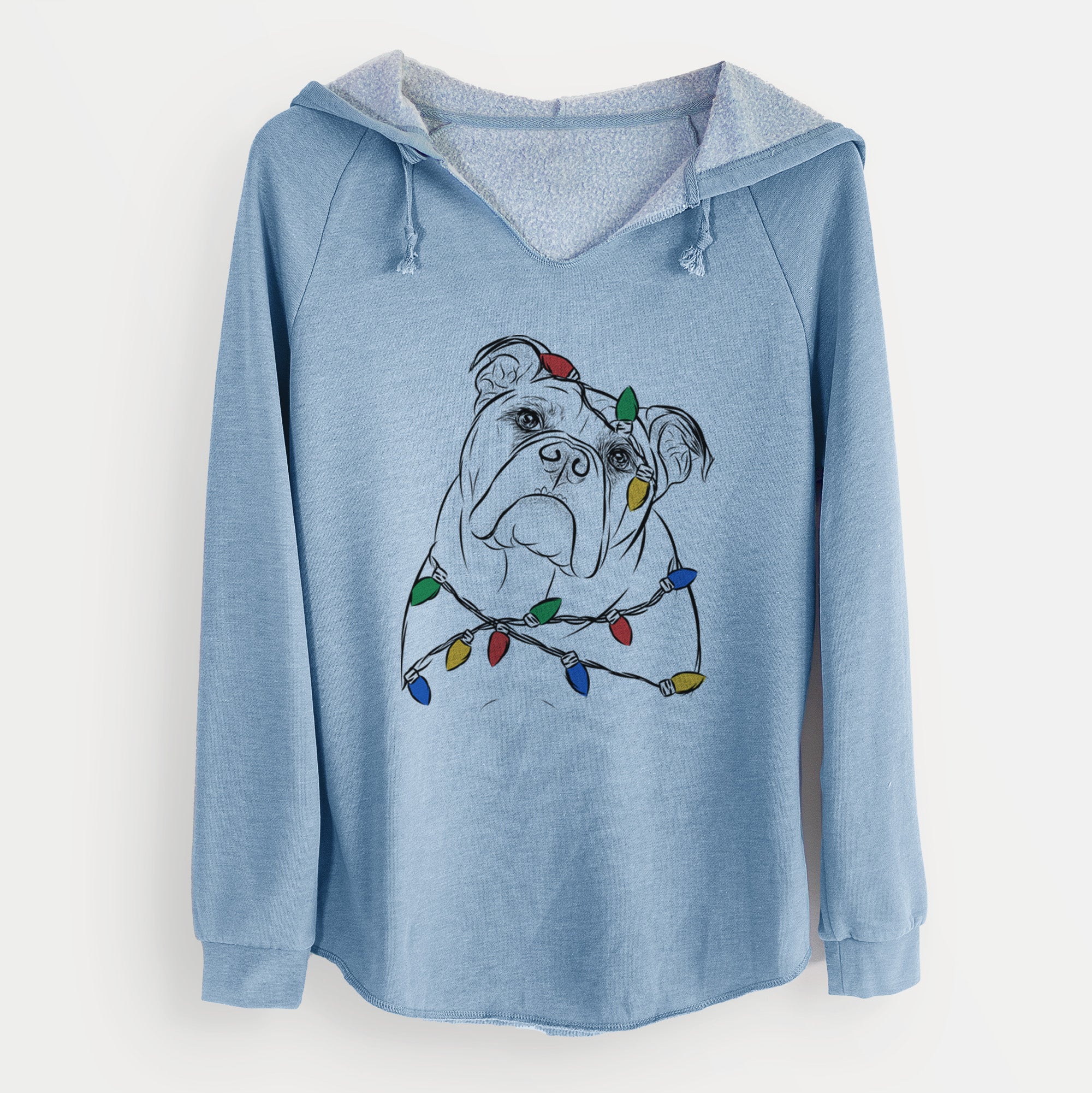 Christmas Lights Sir Louis the English Bulldog - Cali Wave Hooded Sweatshirt