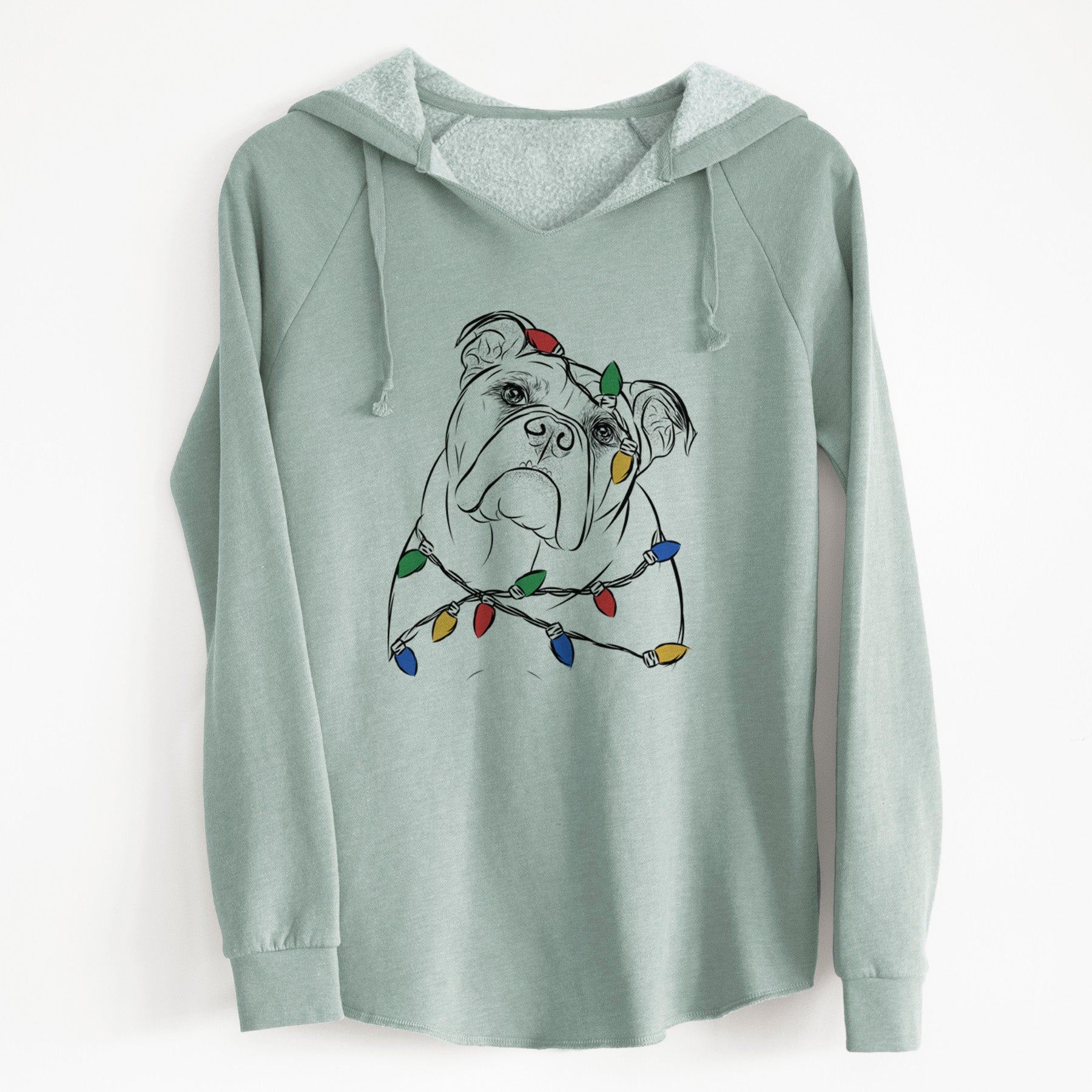 Christmas Lights Sir Louis the English Bulldog - Cali Wave Hooded Sweatshirt