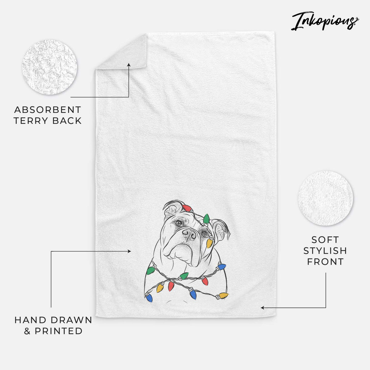 Sir Louis the English Bulldog Decorative Hand Towel