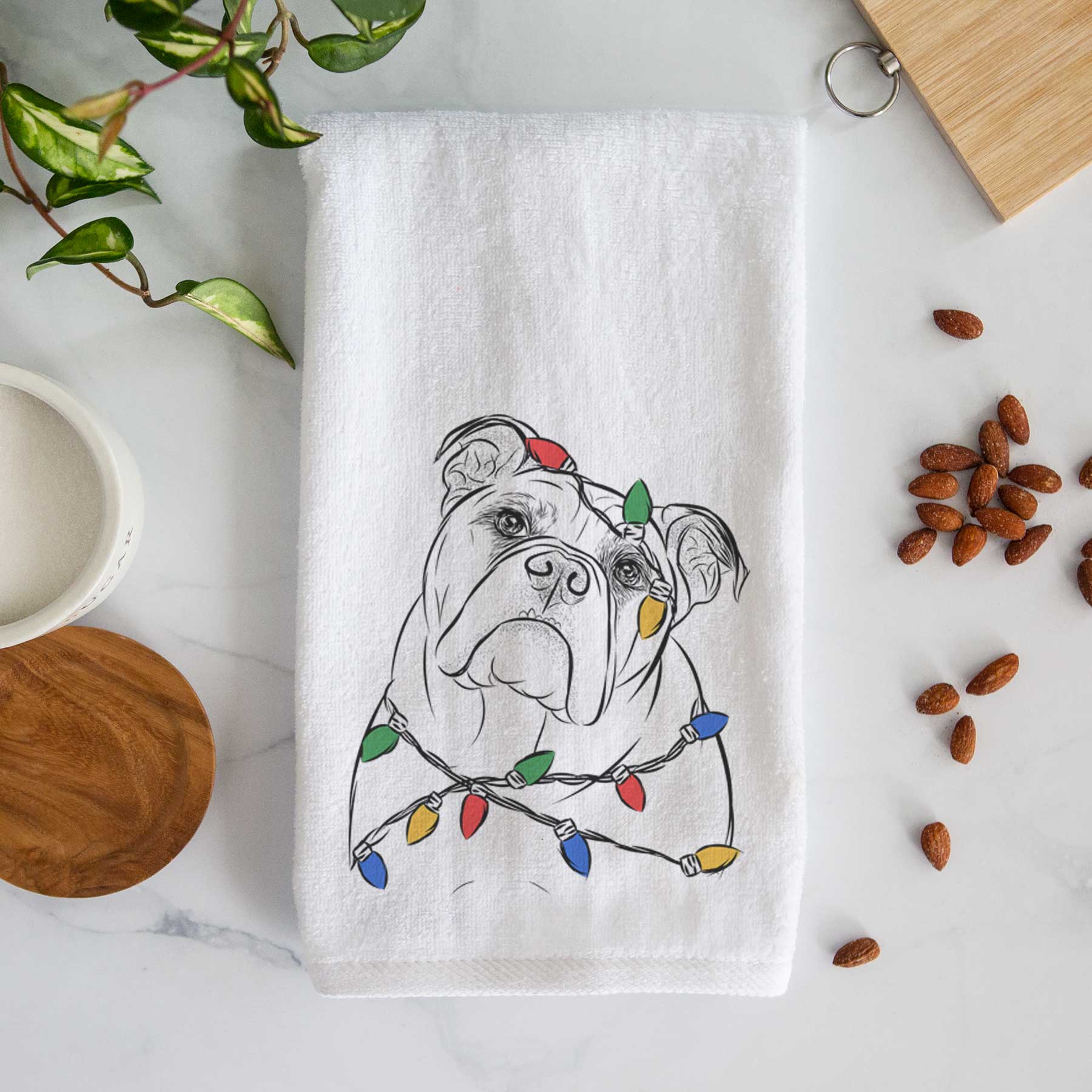 Sir Louis the English Bulldog Decorative Hand Towel