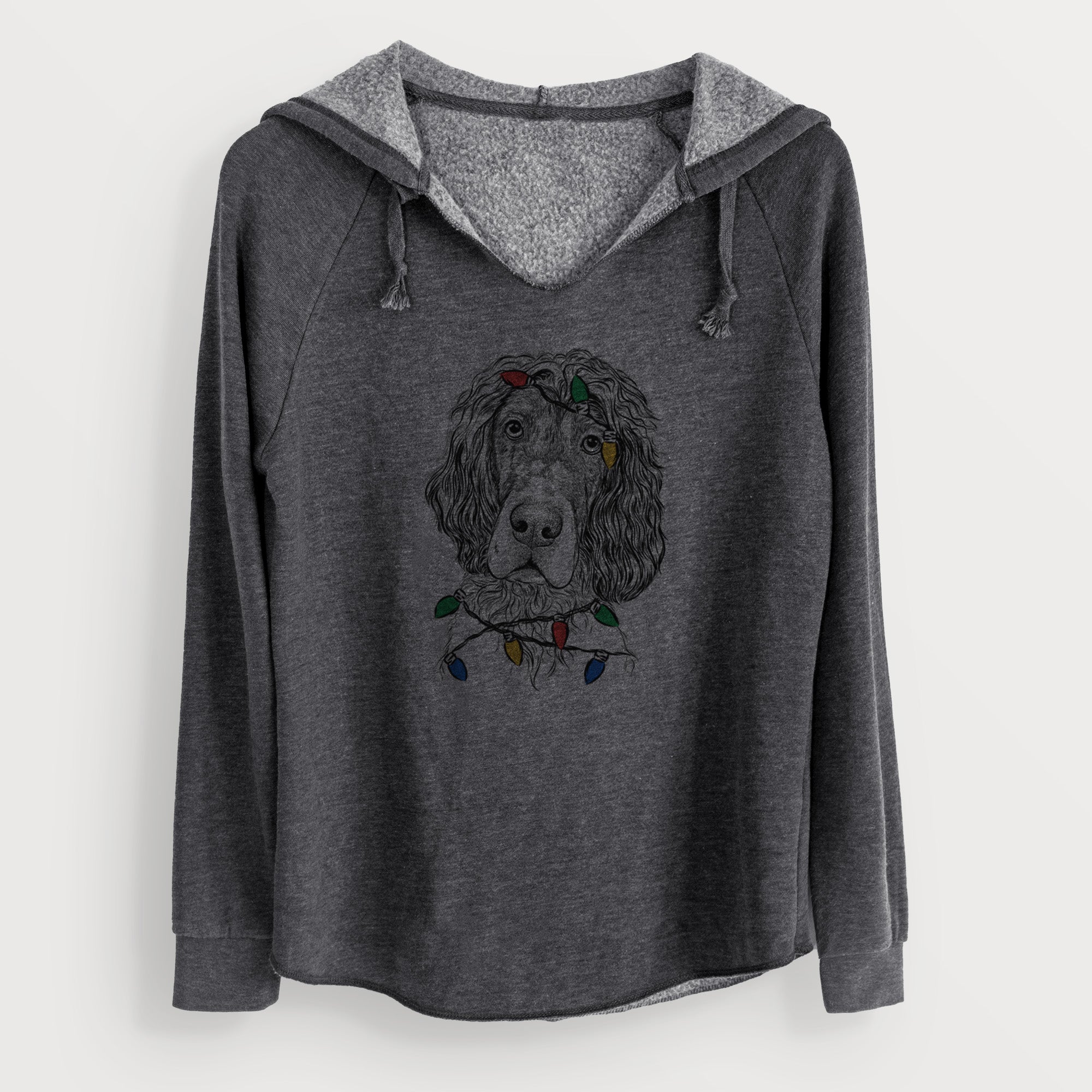 Christmas Lights Sir Rexford the Blue Belton English Setter - Cali Wave Hooded Sweatshirt