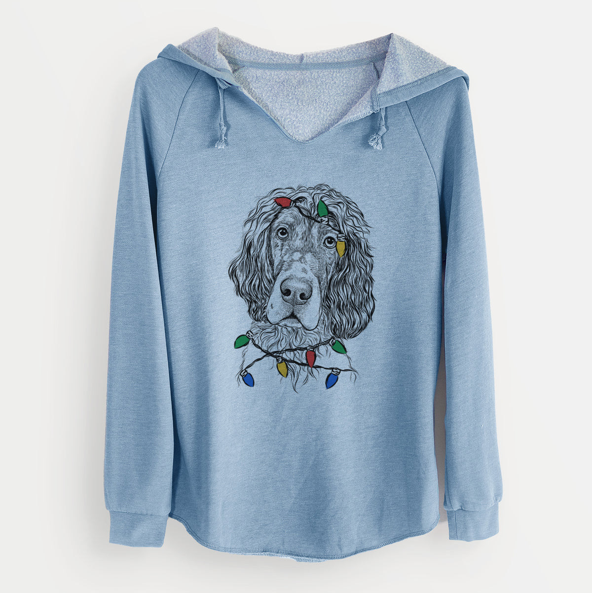 Christmas Lights Sir Rexford the Blue Belton English Setter - Cali Wave Hooded Sweatshirt
