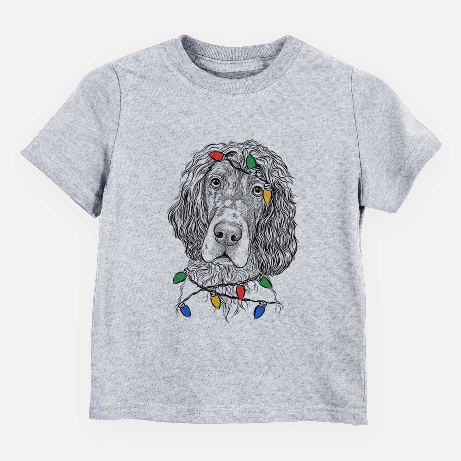 Christmas Lights Sir Rexford the Blue Belton English Setter - Kids/Youth/Toddler Shirt