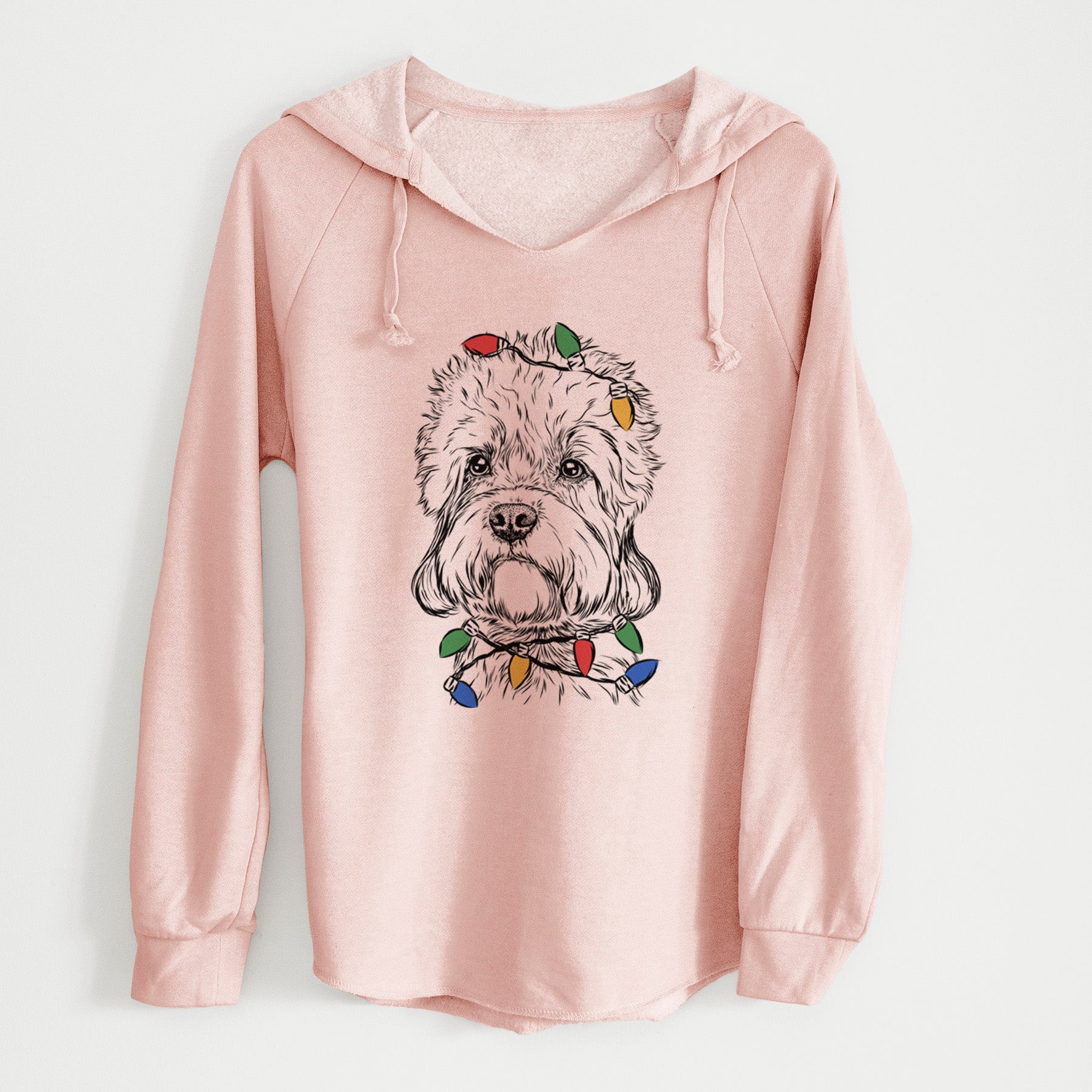 Christmas Lights Sir Walter the Dandie Dinmont Terrier - Cali Wave Hooded Sweatshirt